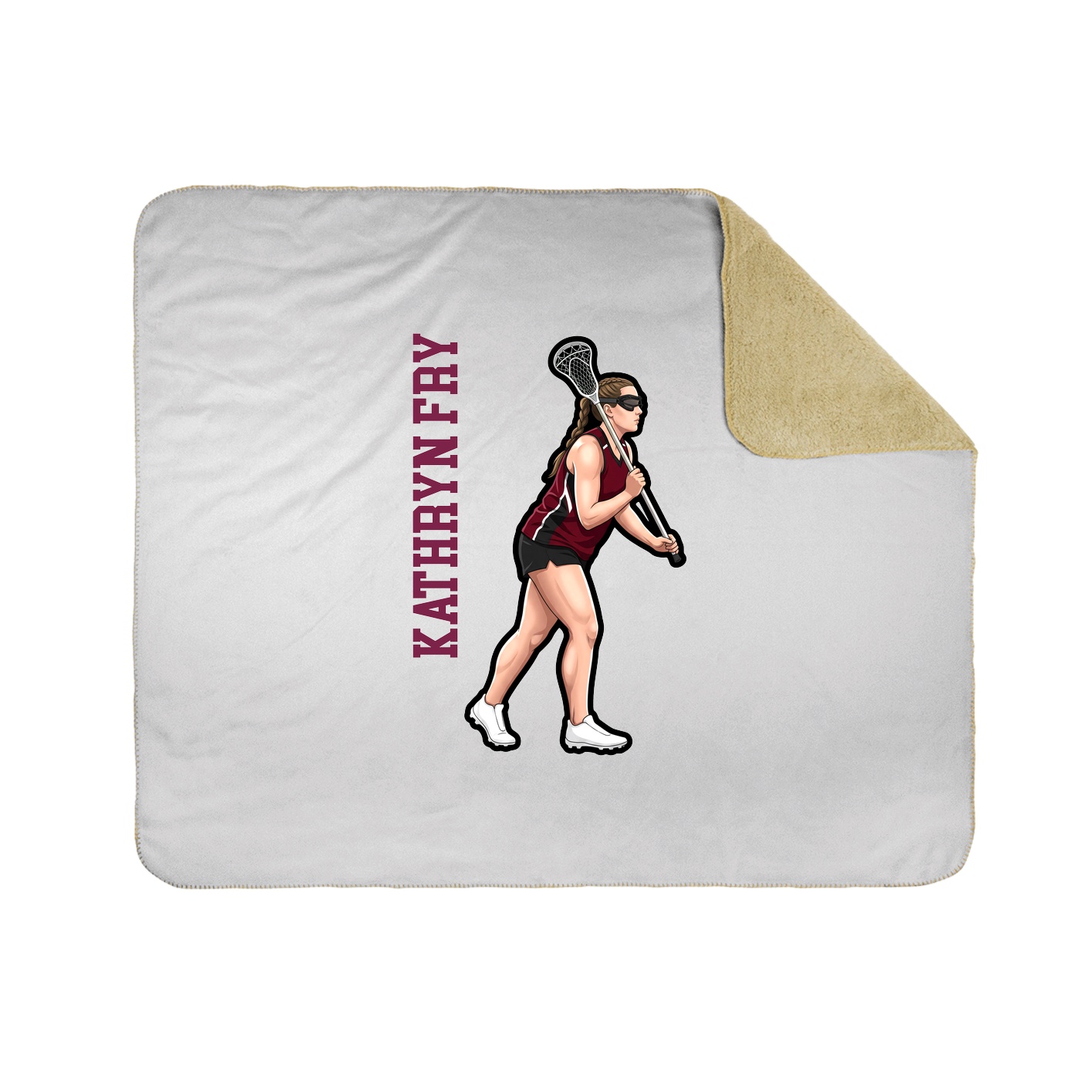 Throw Blanket — Name Vertical in White