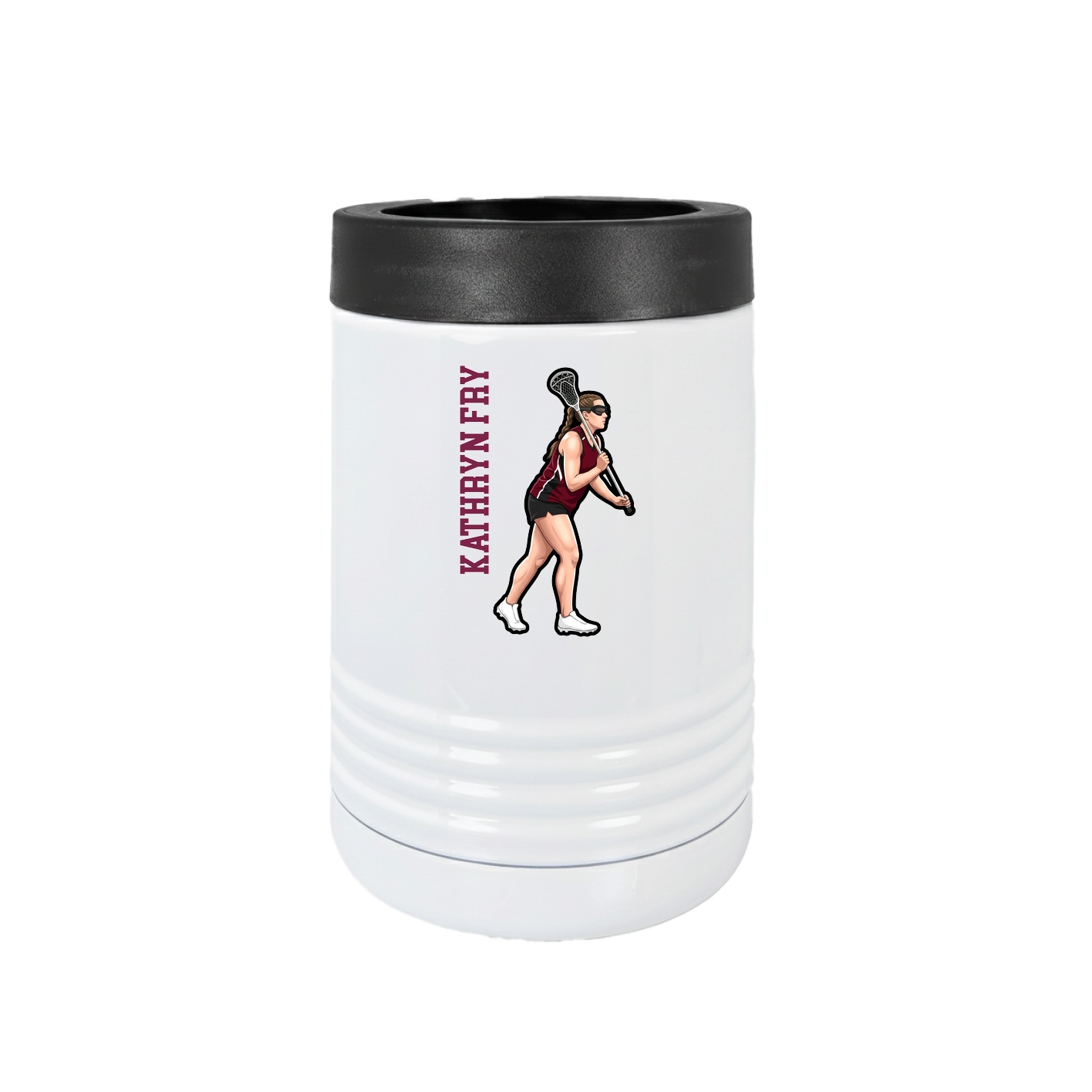 Beverage Holder — Name Vertical in White