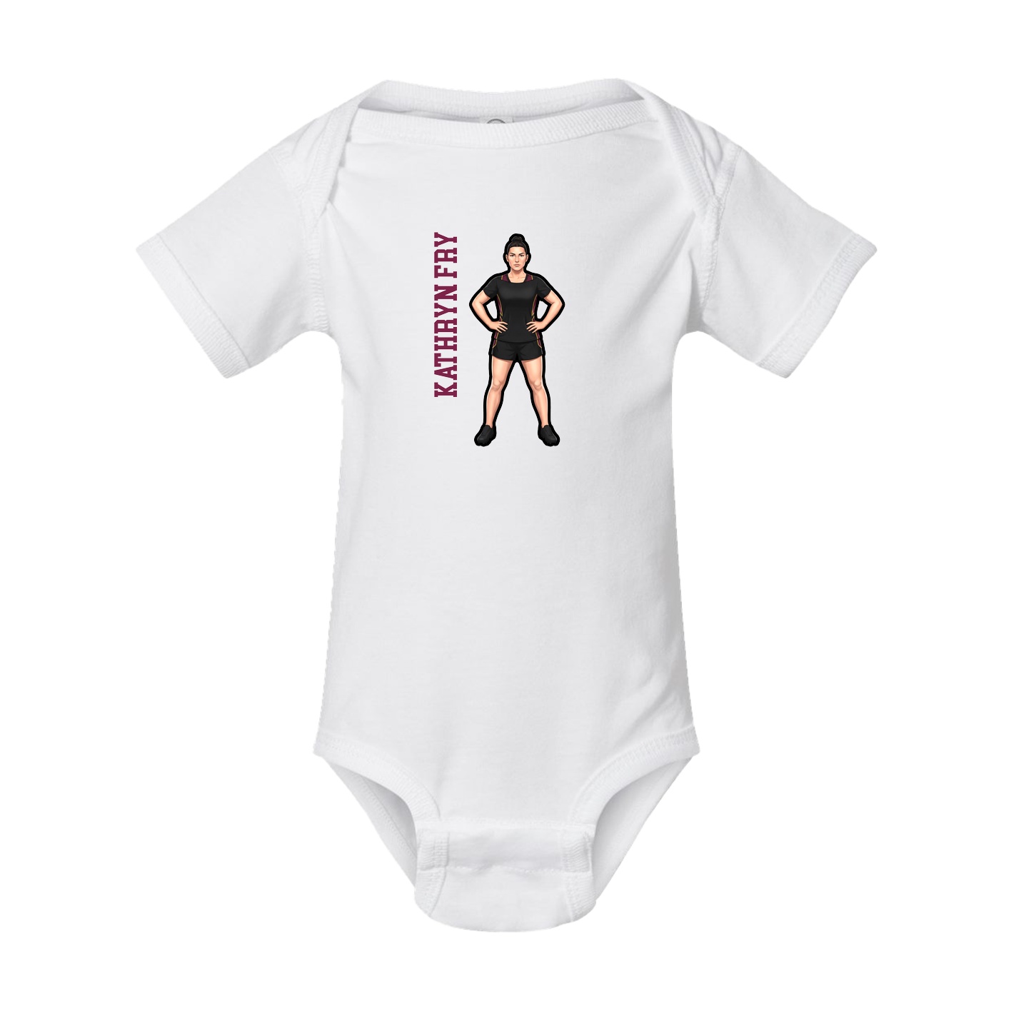 Baby Onesie — Name Vertical in White