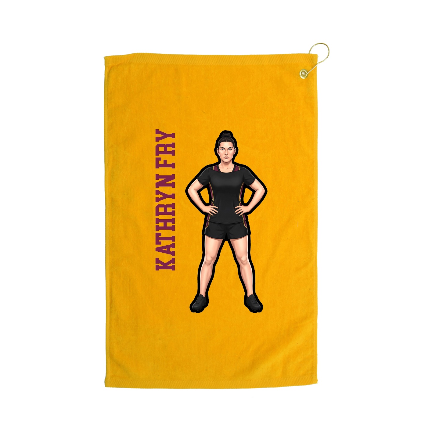 Golf Towel — Name Vertical in Gold