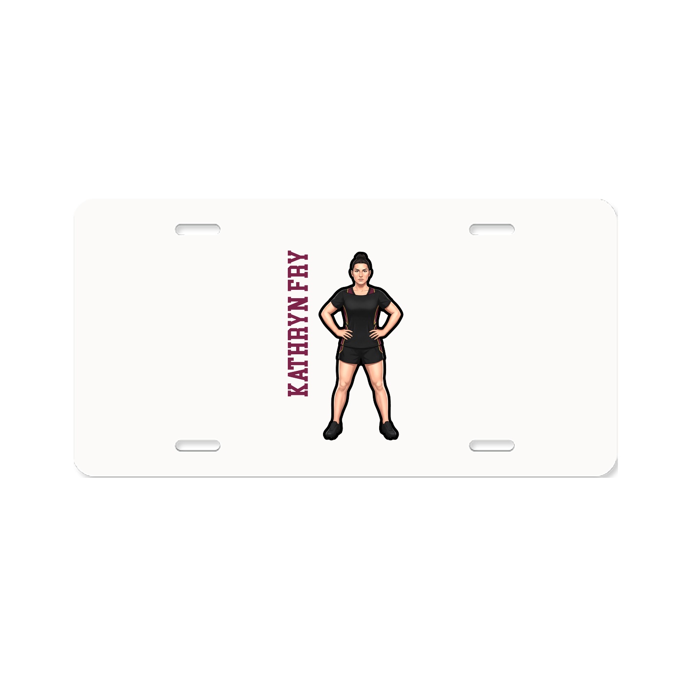 License Plate — Name Vertical in Classic