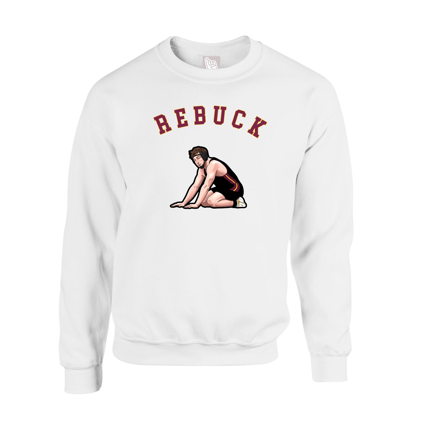 Fleece Crew — Shirsey Arch in White