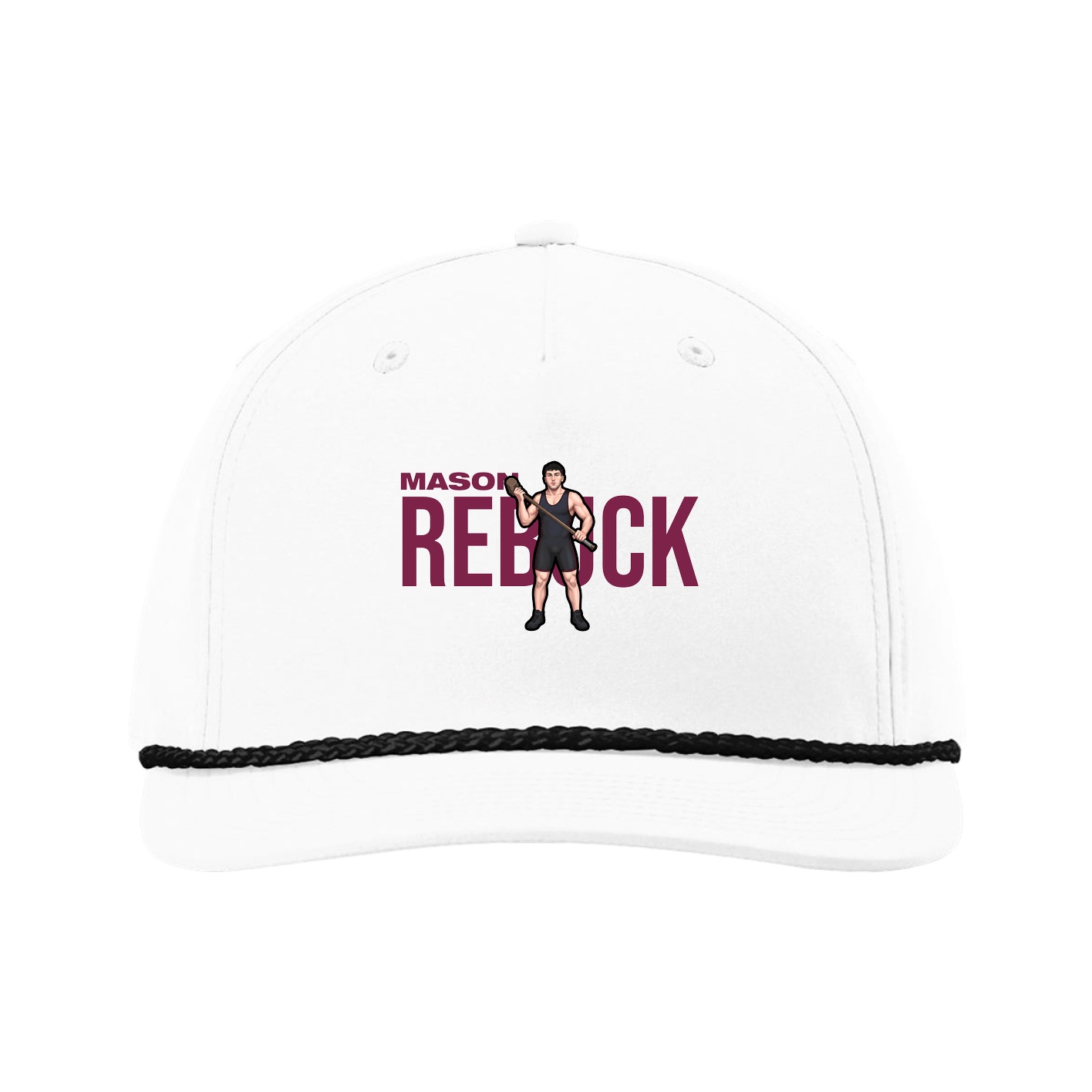 Five-Panel Classic Rope Cap — Player Name in White