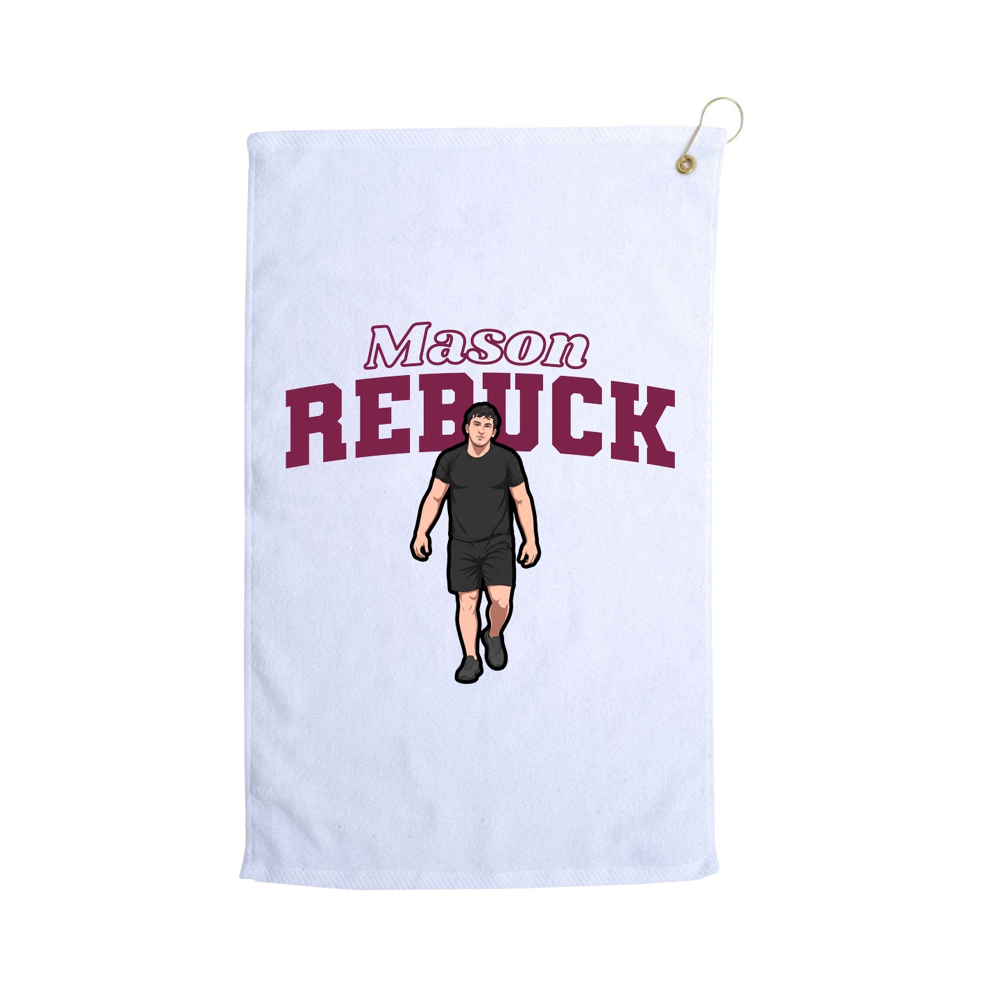 Golf Towel — Name Arch in White