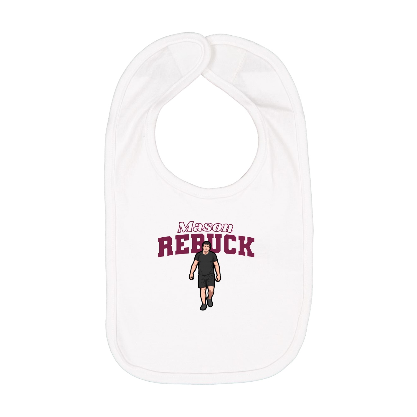 Infant Bib — Name Arch in White