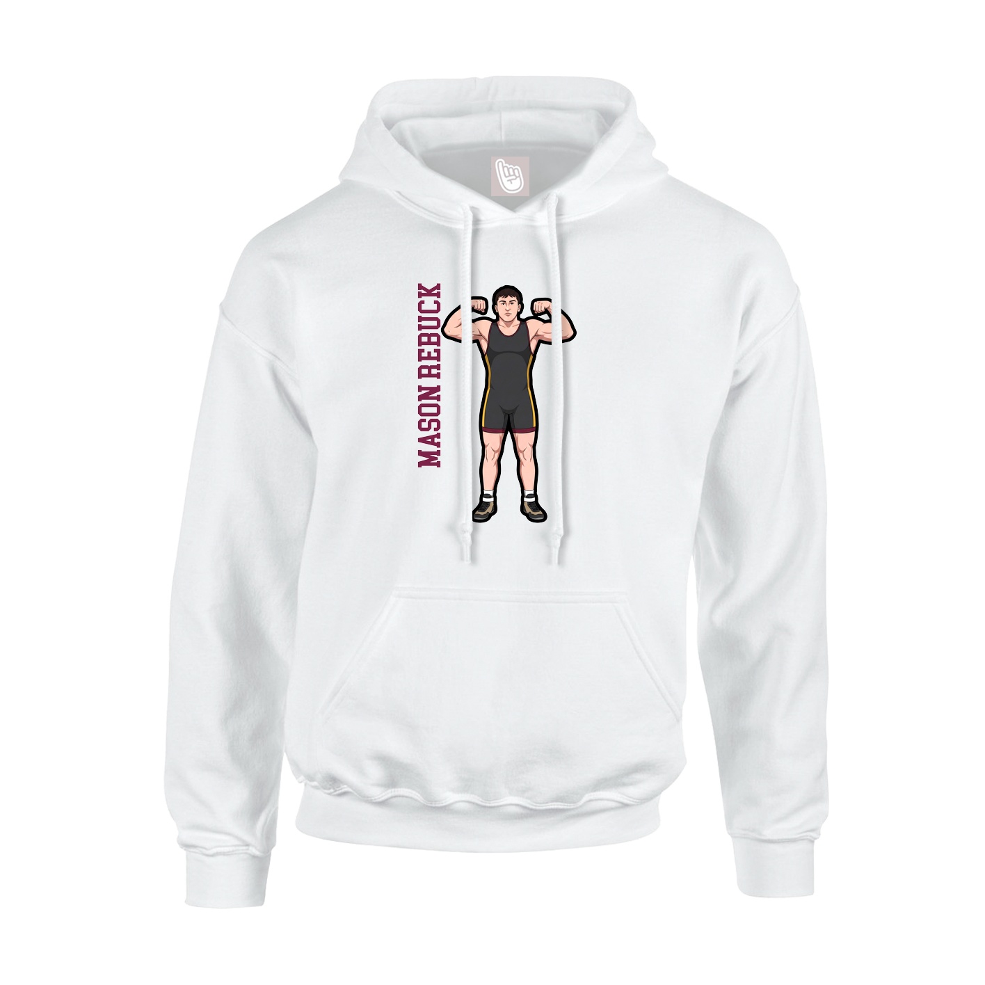 Hoodie — Name Vertical in White