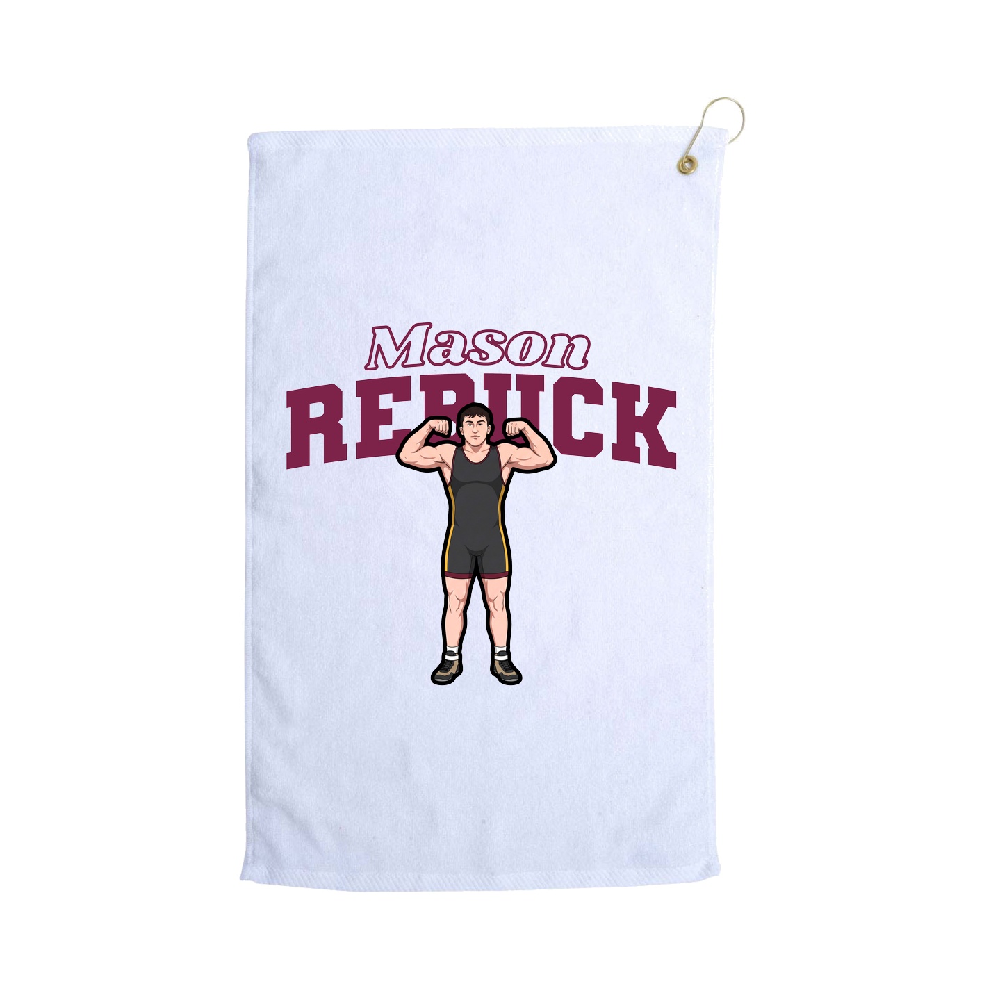 Golf Towel — Name Arch in White