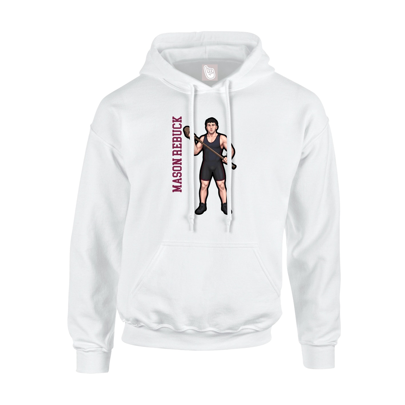 Youth Hoodie — Name Vertical in White