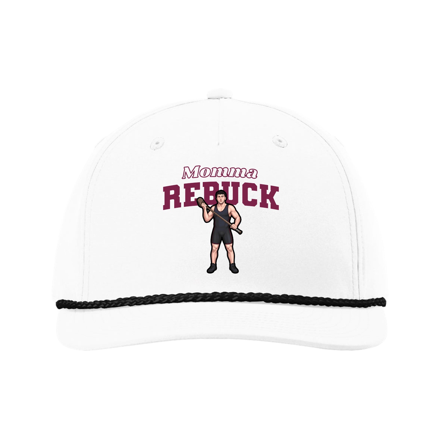 Five-Panel Classic Rope Cap — Mothers Day Block in White