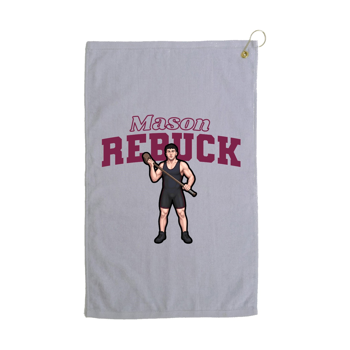 Golf Towel — Name Arch in Grey
