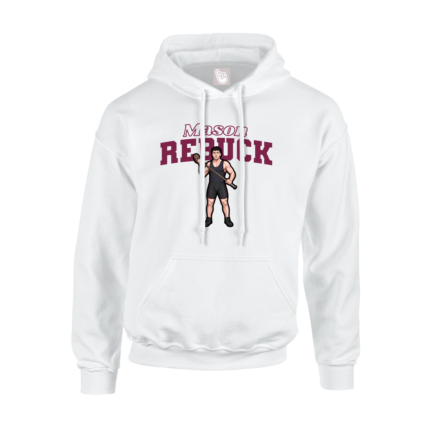 Youth Hoodie — Name Arch in White