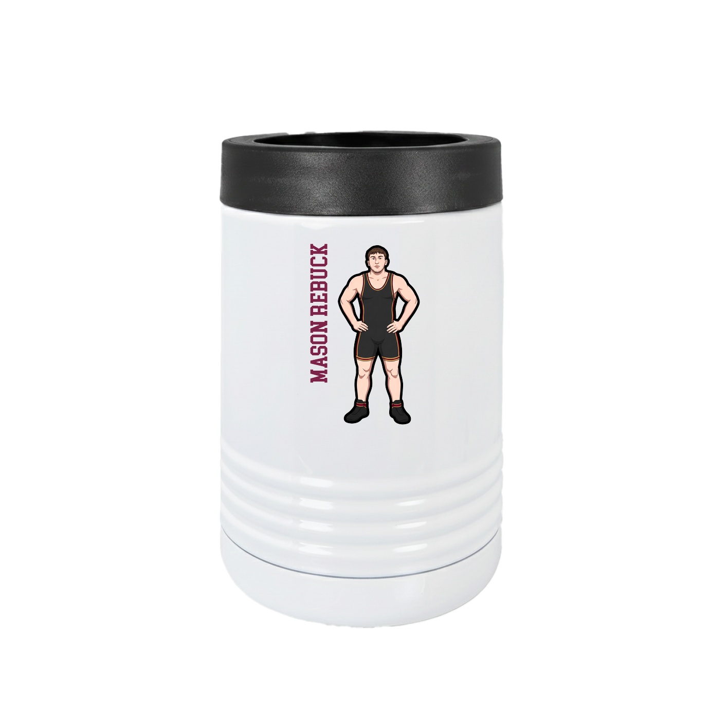 Beverage Holder — Name Vertical in White