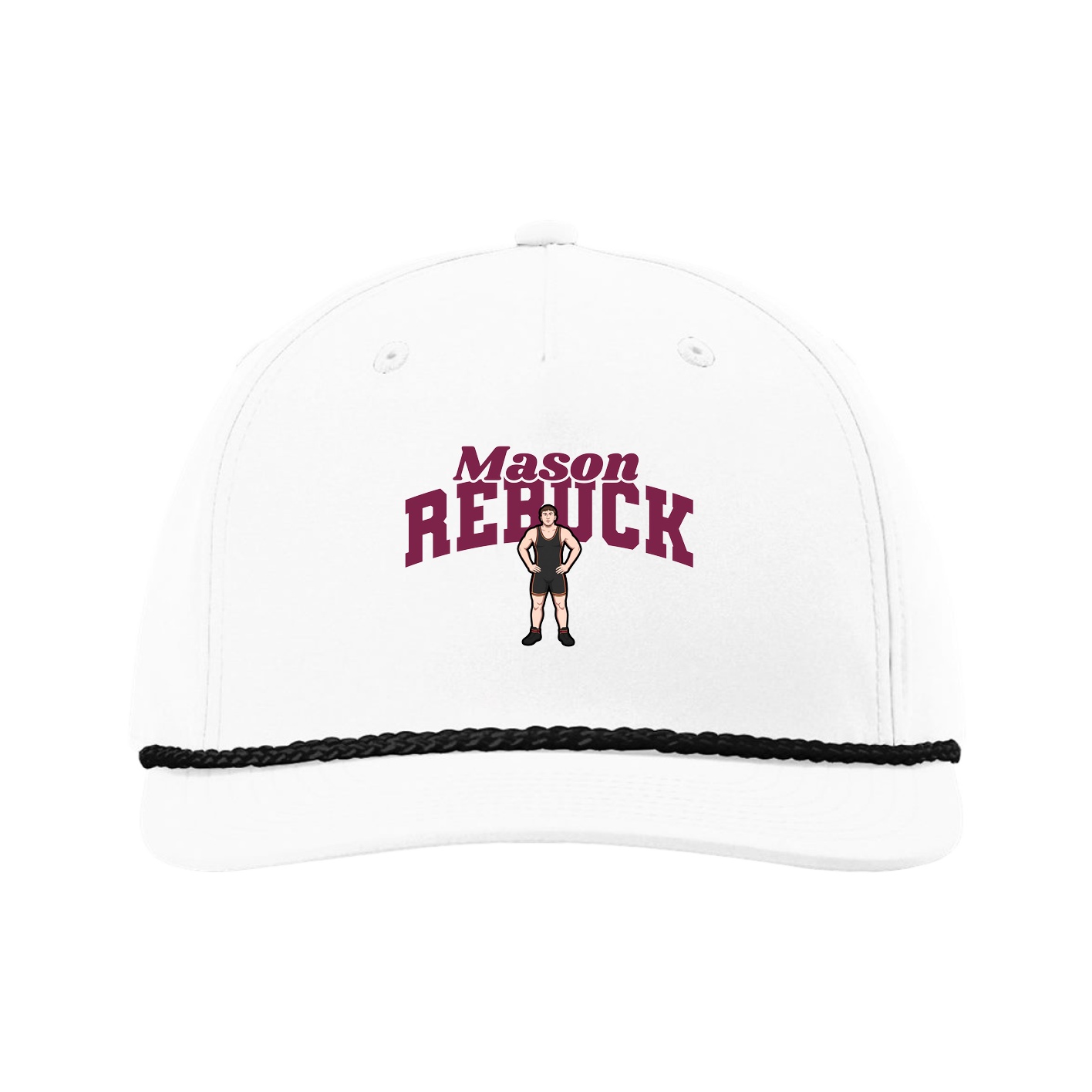 Five-Panel Classic Rope Cap — Signature Arch in White