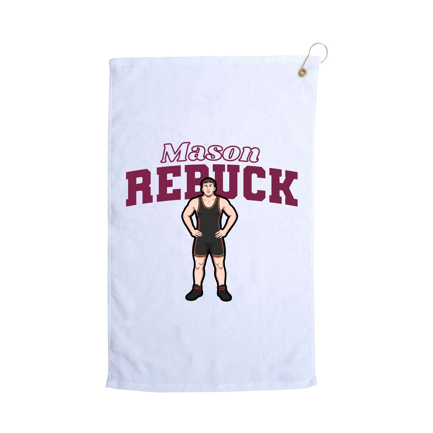 Golf Towel — Name Arch in White