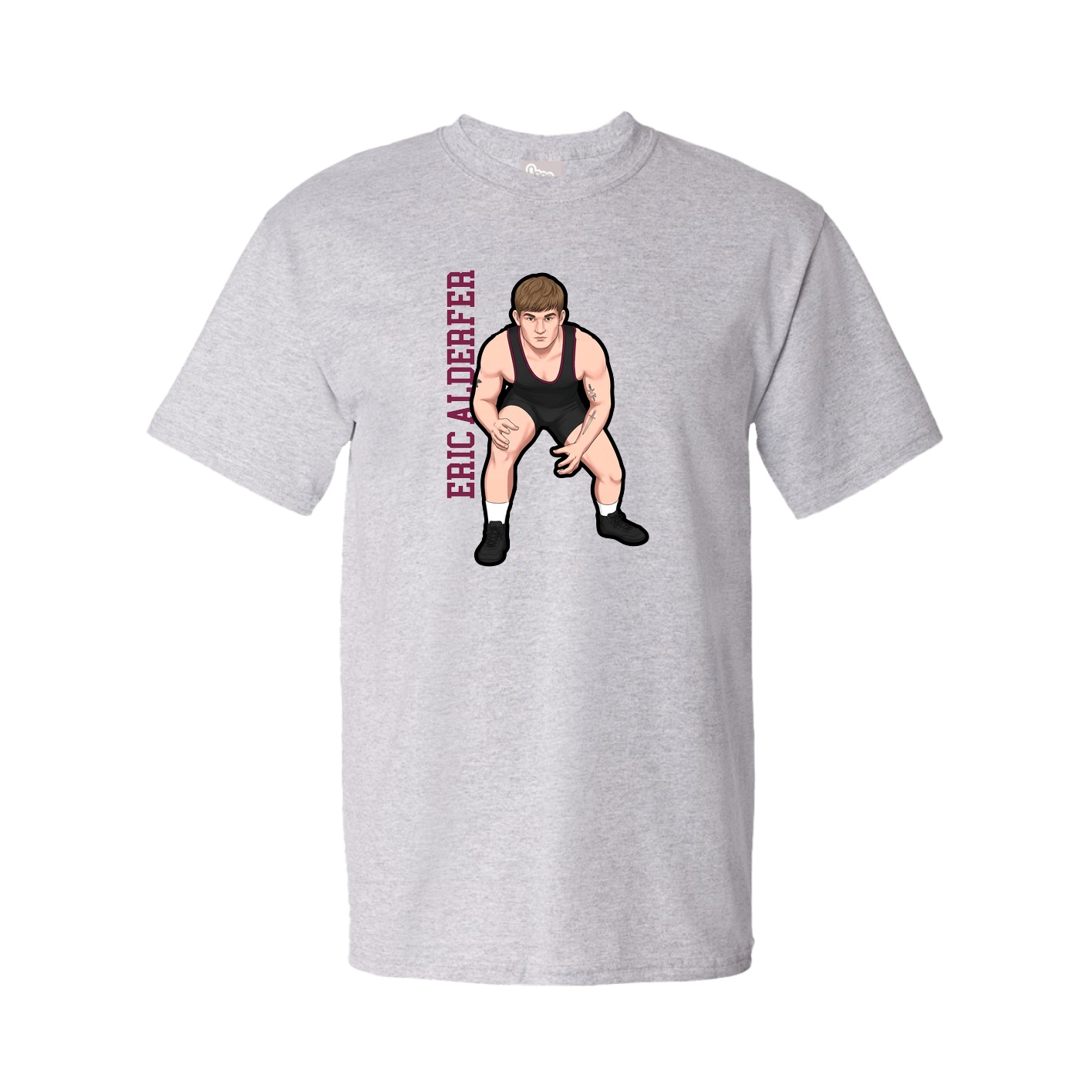 Tee — Name Vertical in Grey
