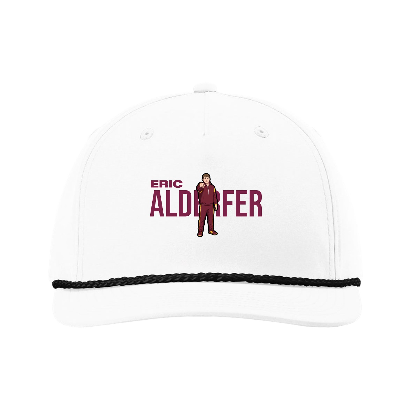 Five-Panel Classic Rope Cap — Player Name in White
