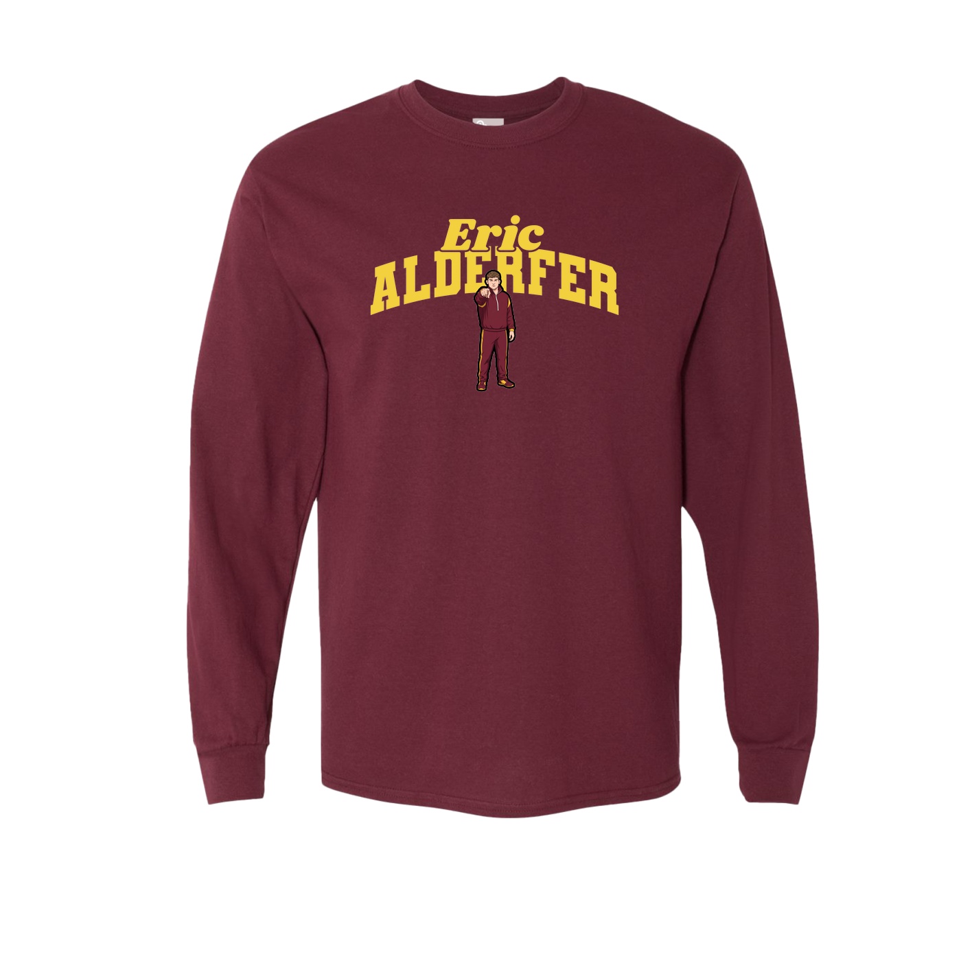 Long Sleeve Tee — Signature Arch in Maroon