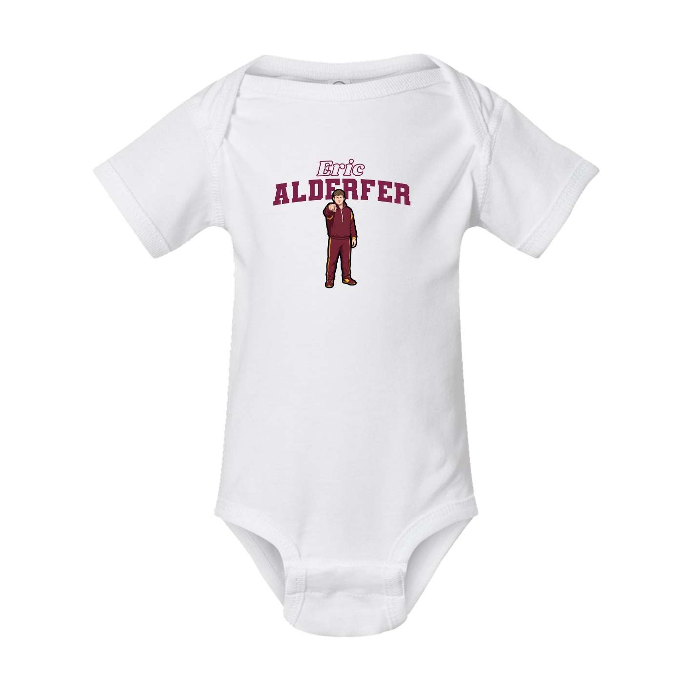 Baby Onesie — Name Arch in White