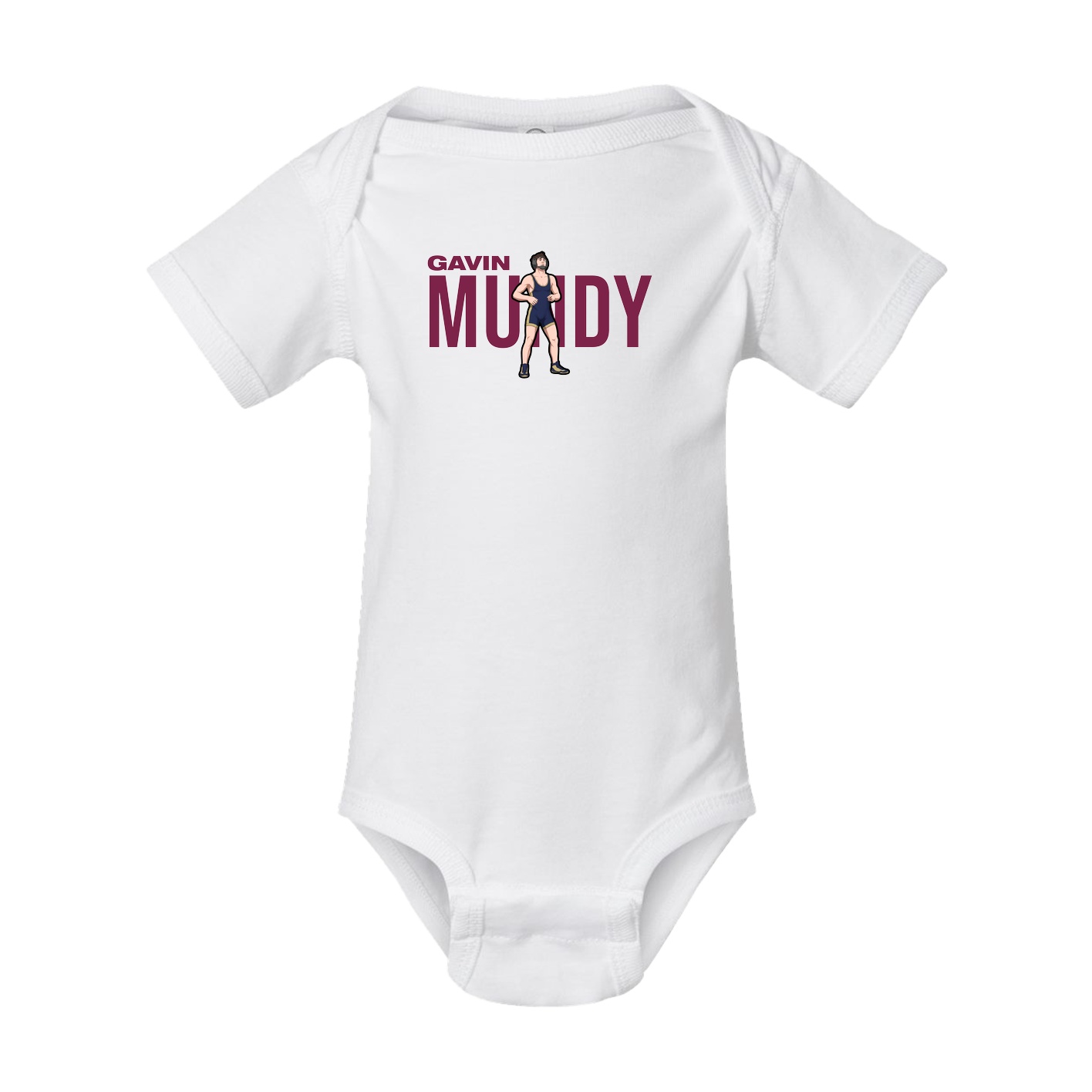 Baby Onesie — Player Name in White