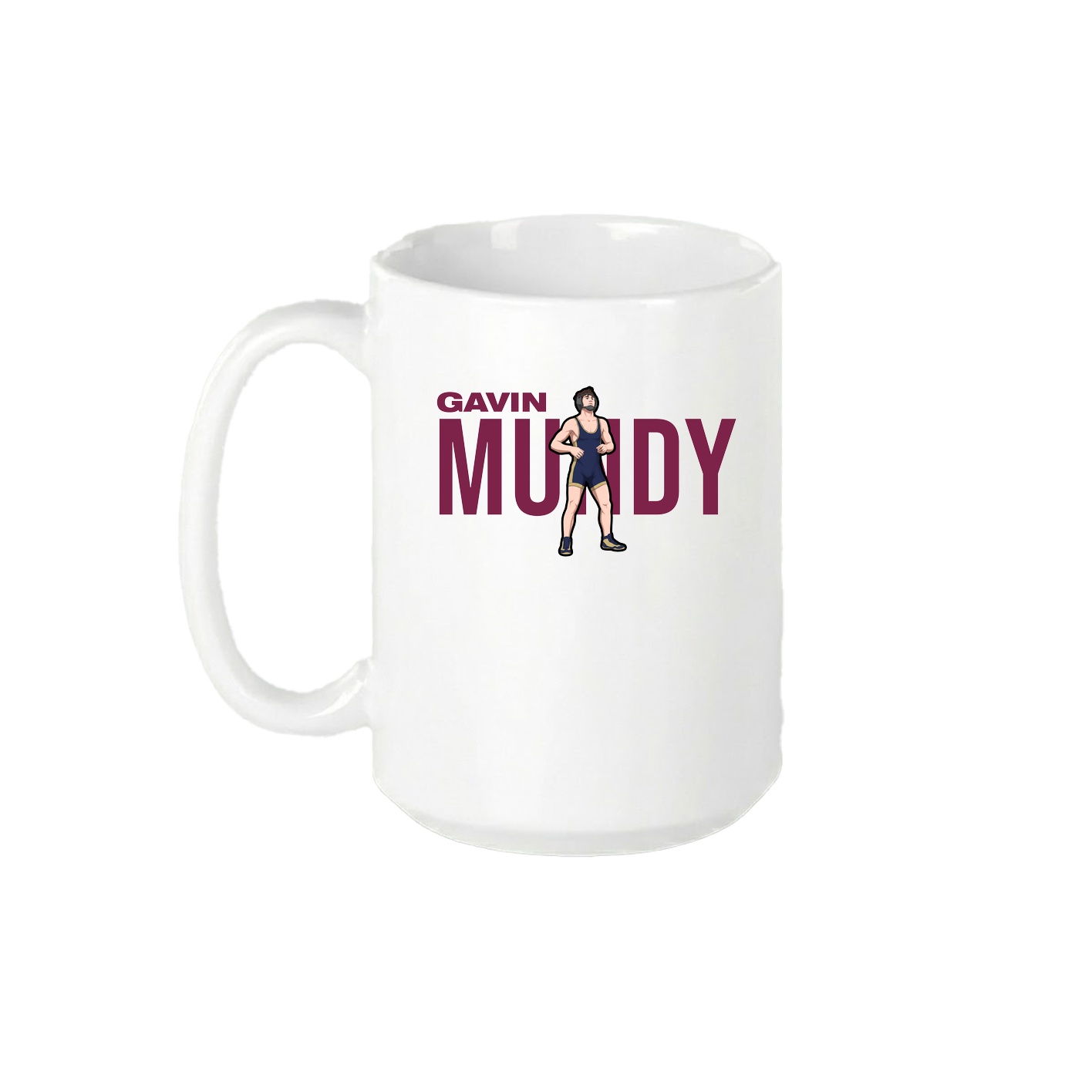 15oz Coffee Mug — Player Name in White
