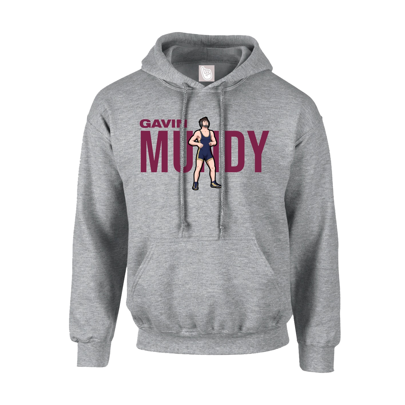 Hoodie — Player Name in Grey