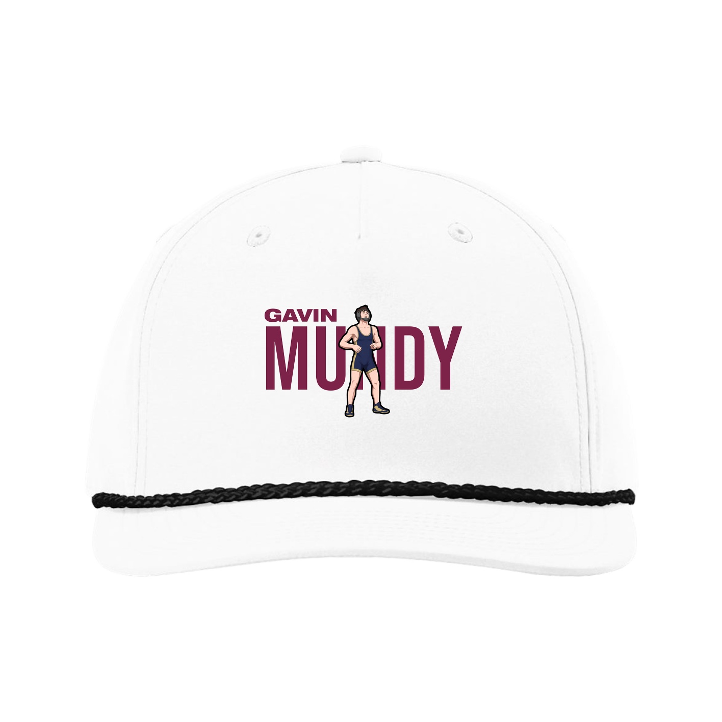 Five-Panel Classic Rope Cap — Player Name in White