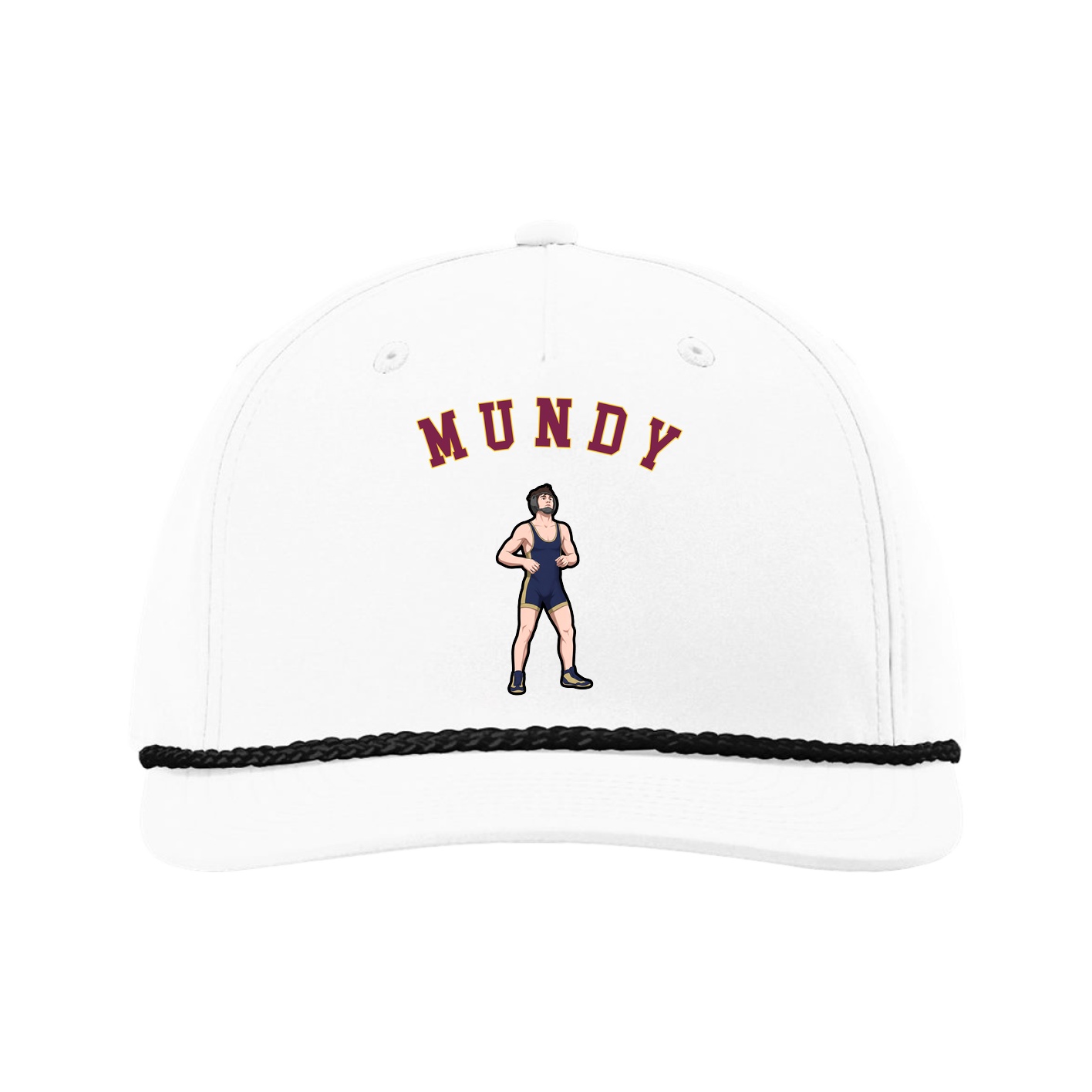 Five-Panel Classic Rope Cap — Shirsey Arch in White