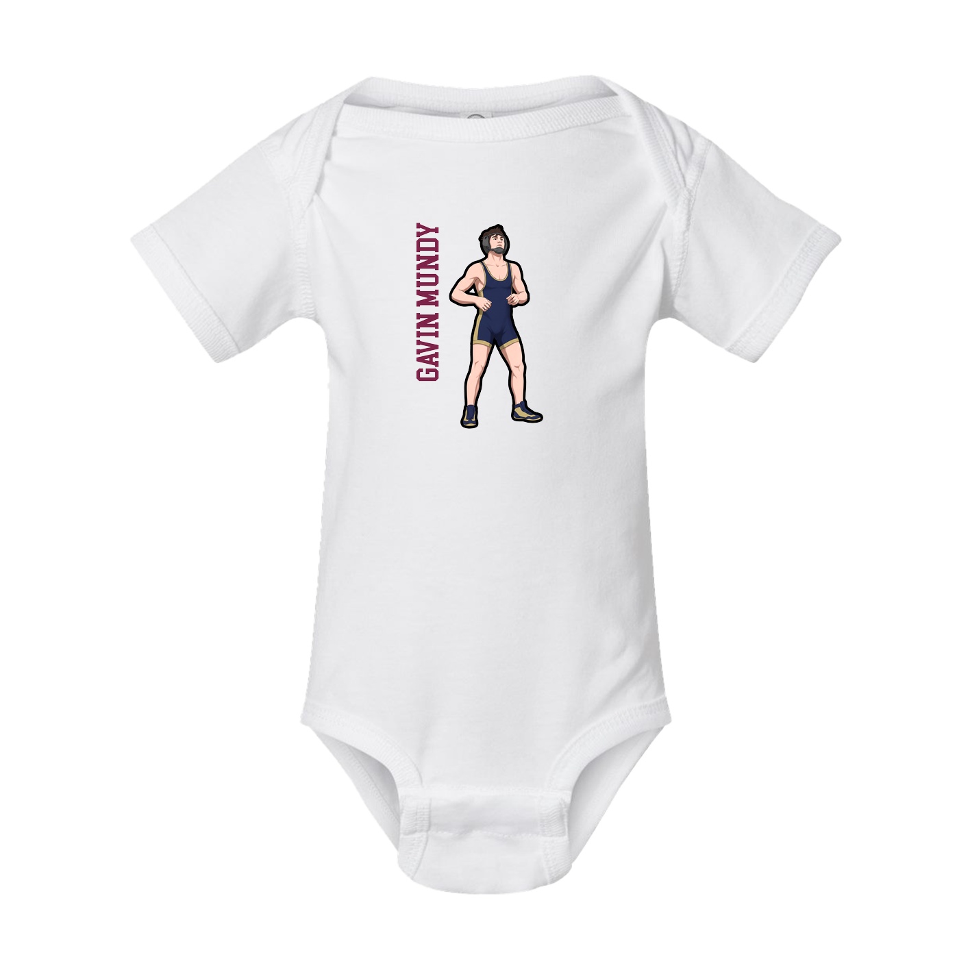Baby Onesie — Name Vertical in White