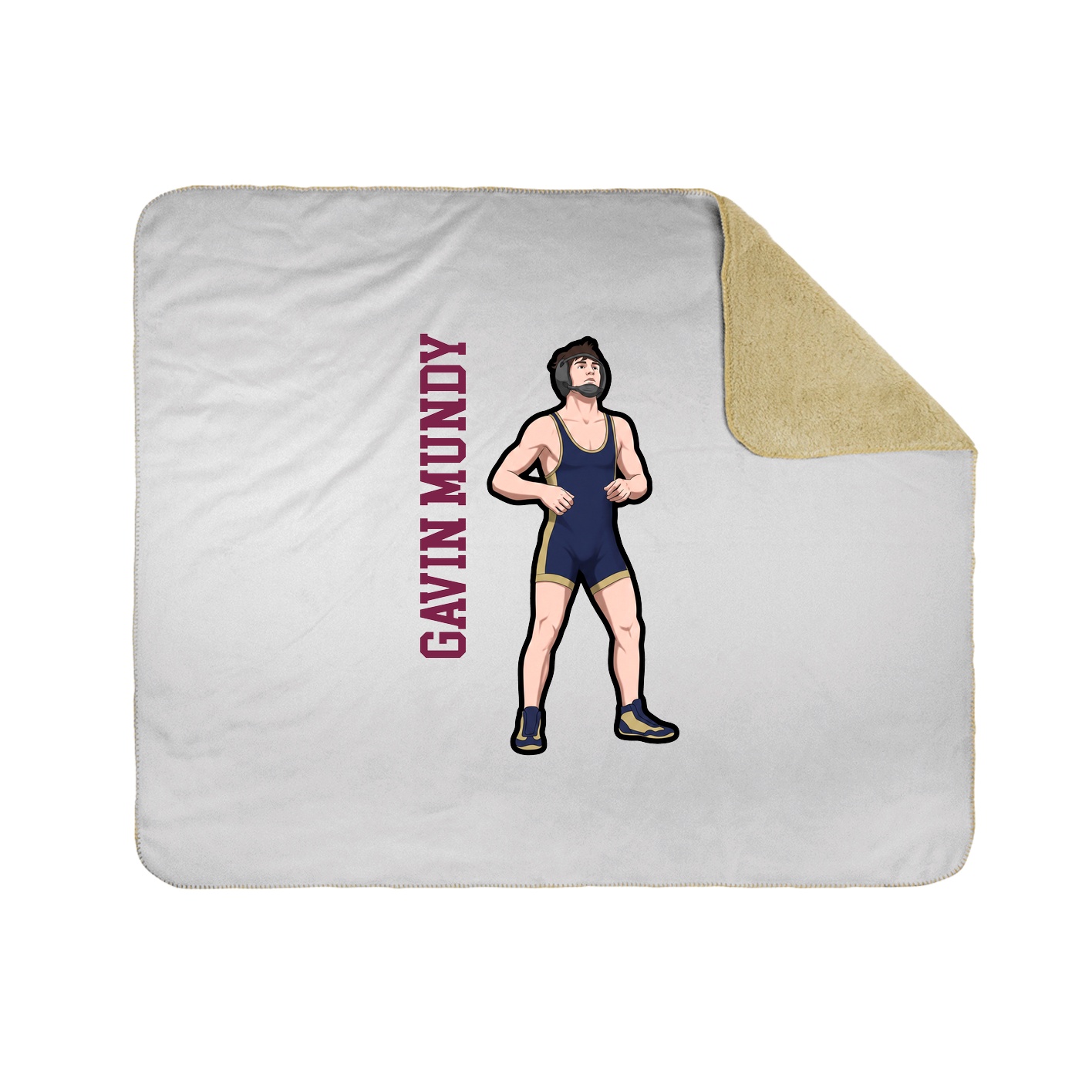 Throw Blanket — Name Vertical in White
