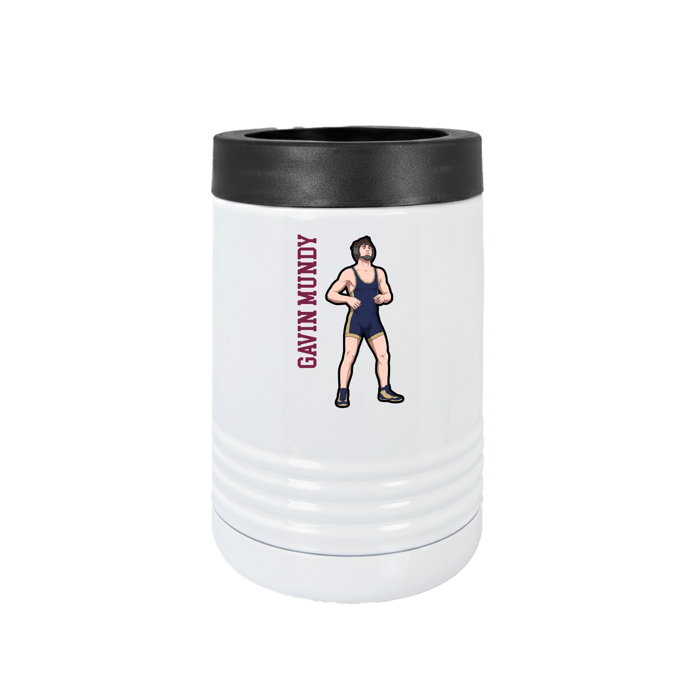 Beverage Holder — Name Vertical in White