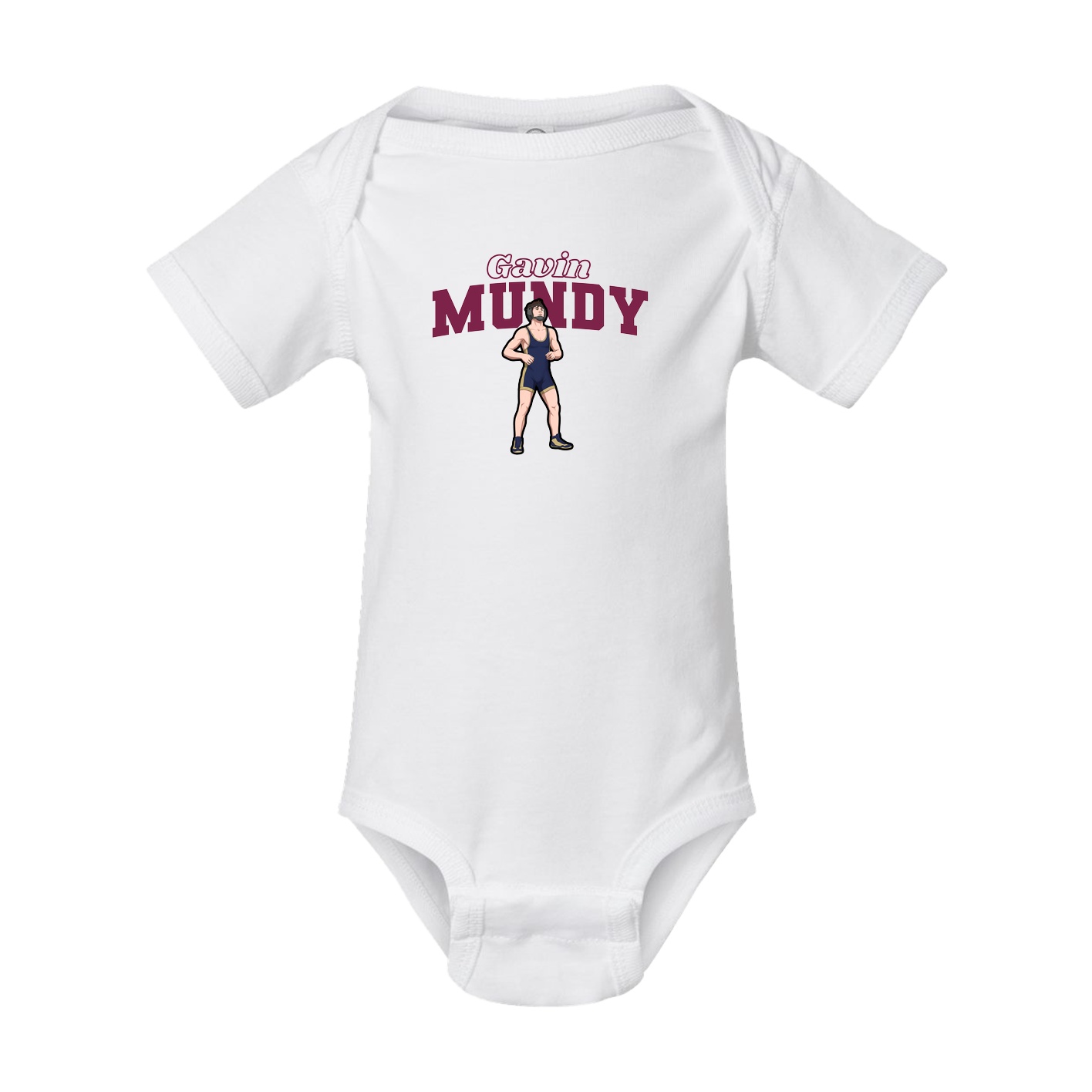Baby Onesie — Name Arch in White