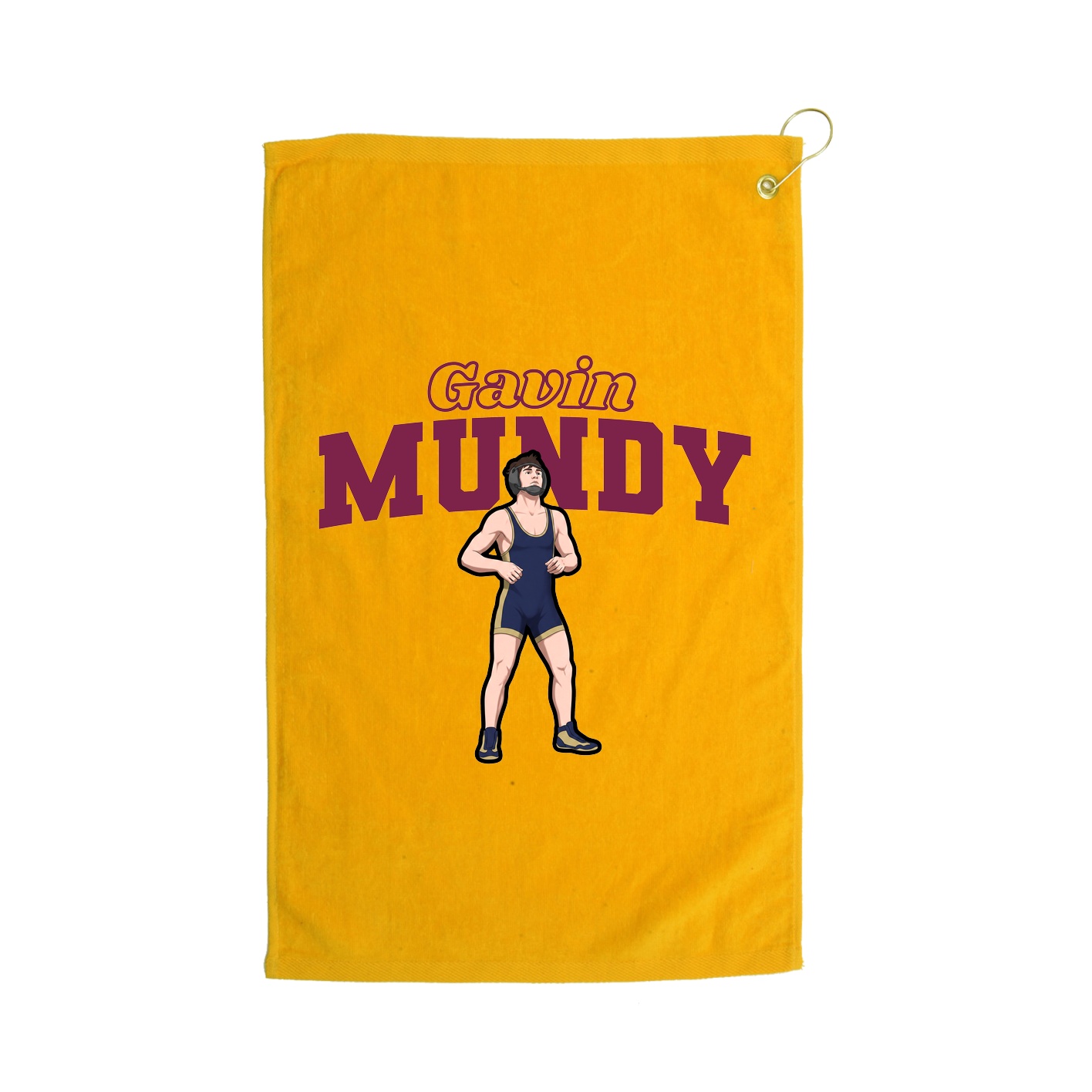 Golf Towel — Name Arch in Gold