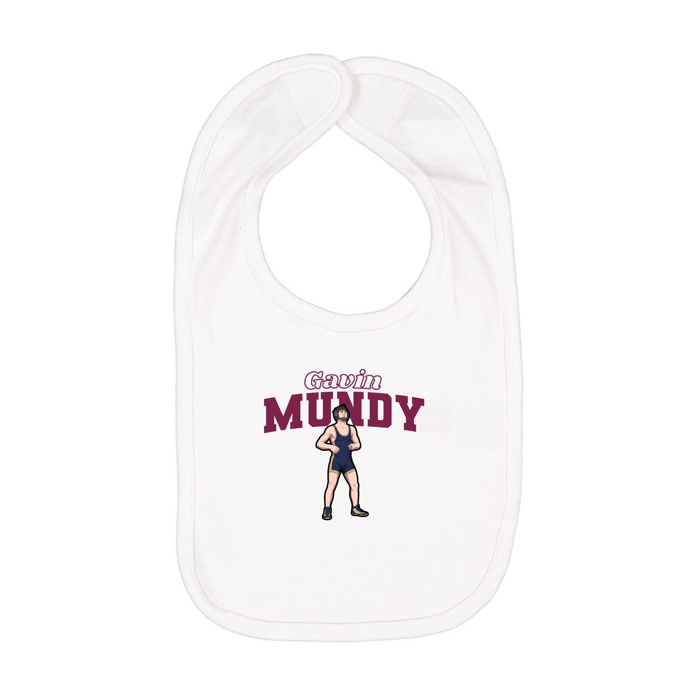 Infant Bib — Name Arch in White