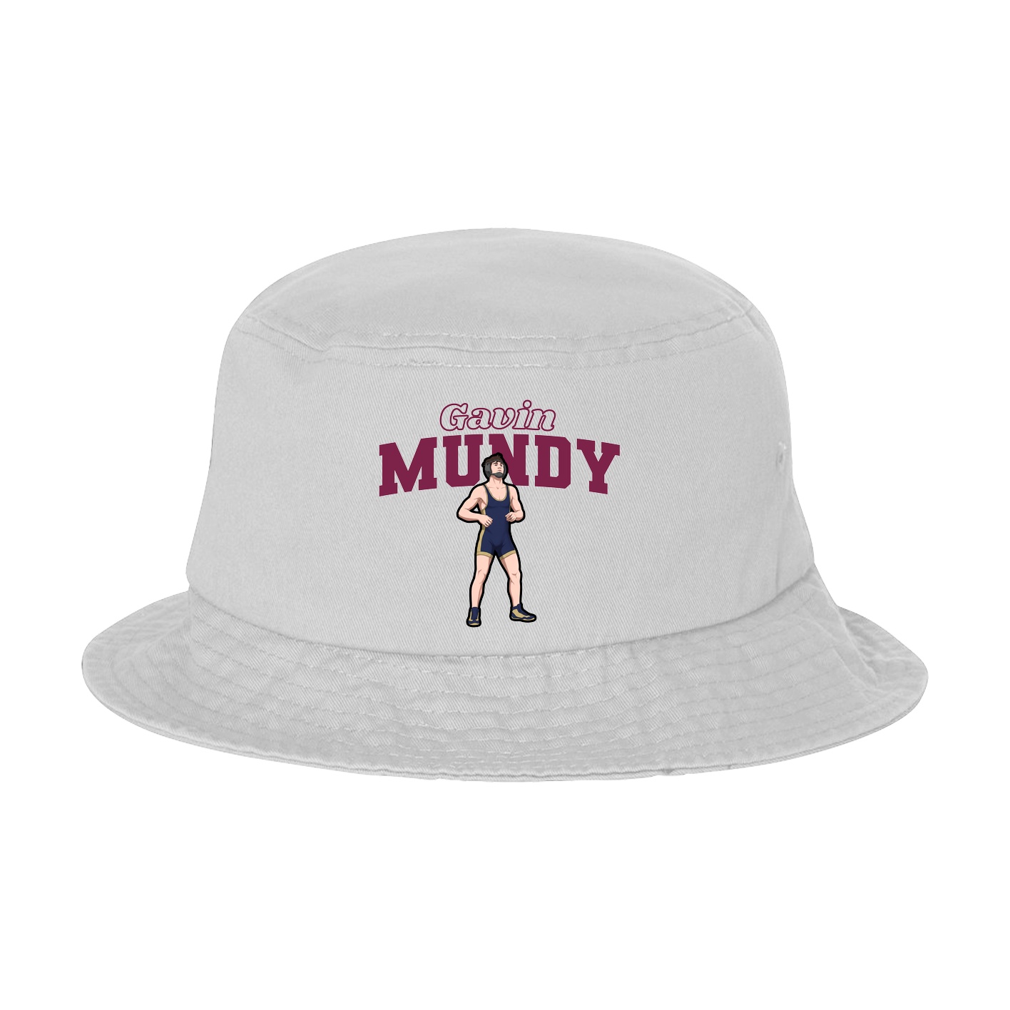 Bucket Cap — Name Arch in White