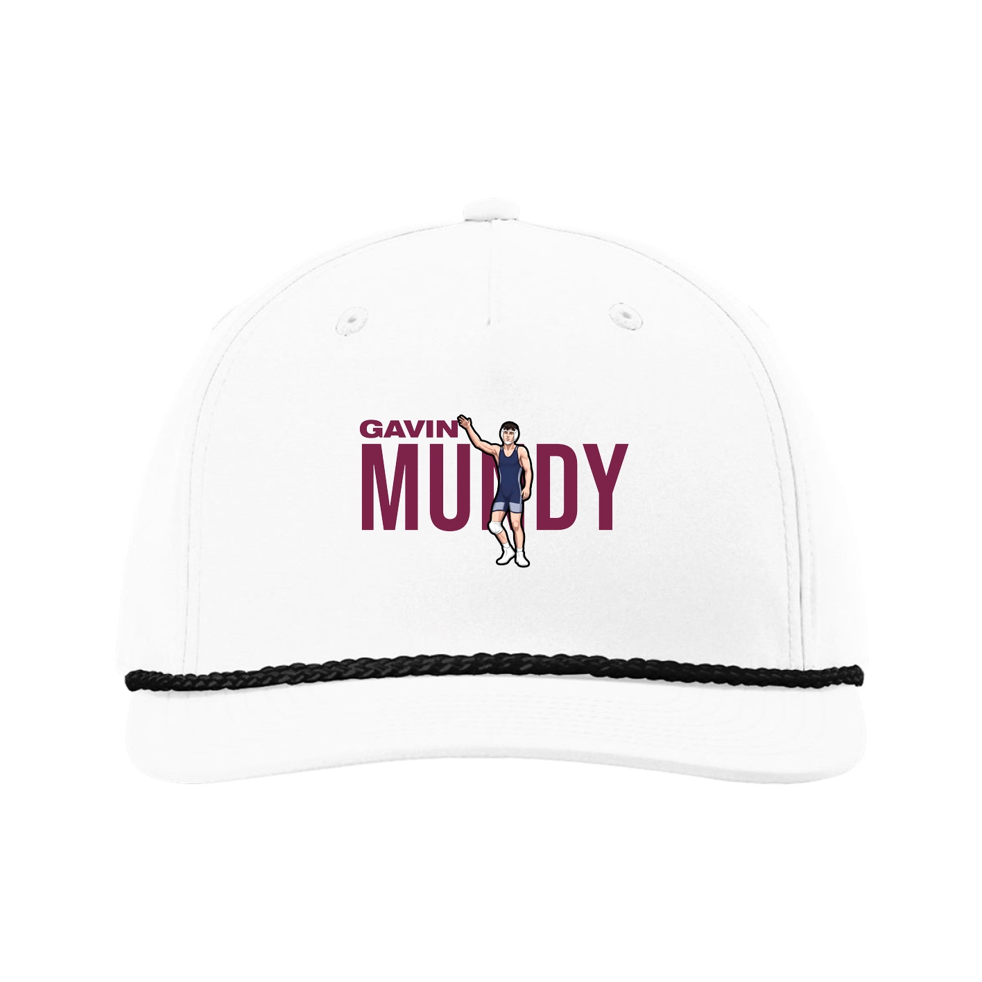 Five-Panel Classic Rope Cap — Player Name in White