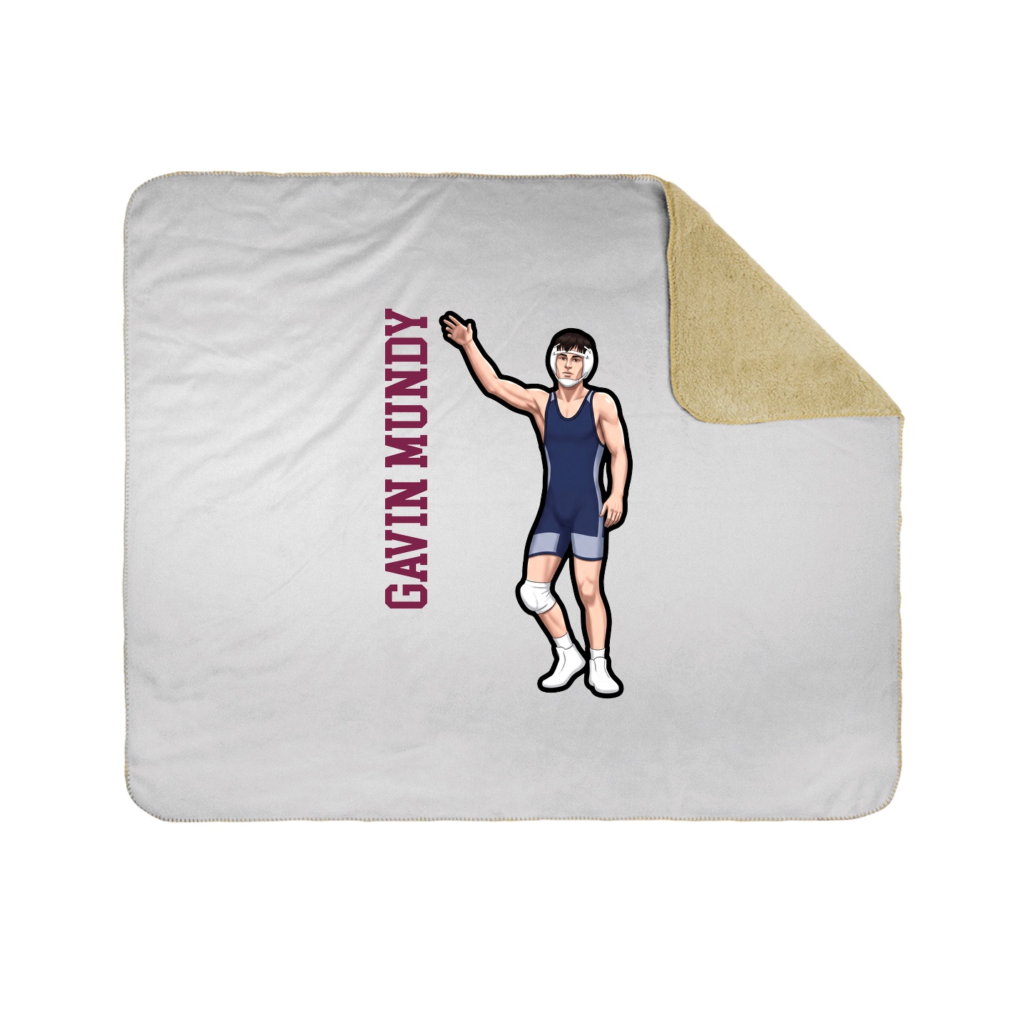 Throw Blanket — Name Vertical in White