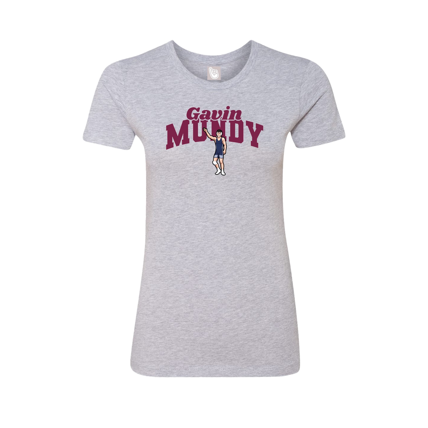 Fitted Women's Tee — Signature Arch in Grey