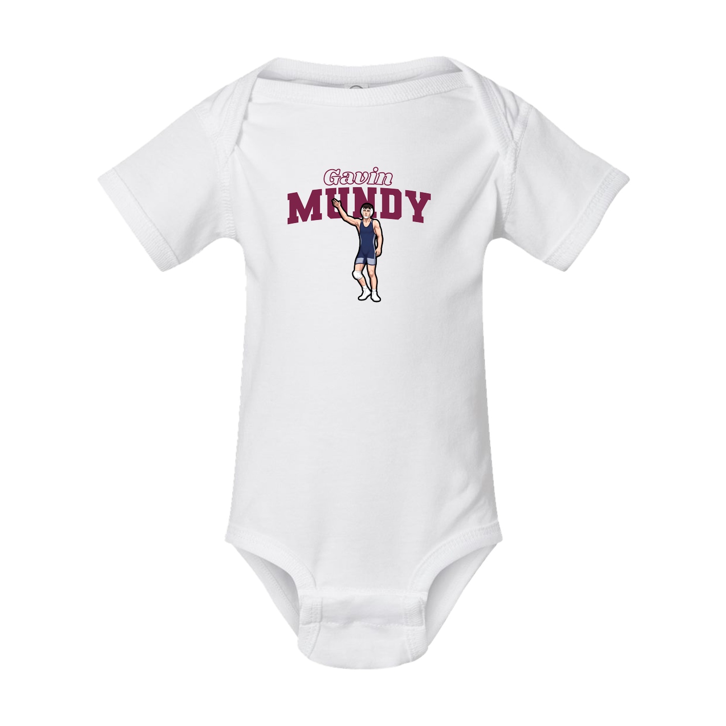 Baby Onesie — Name Arch in White