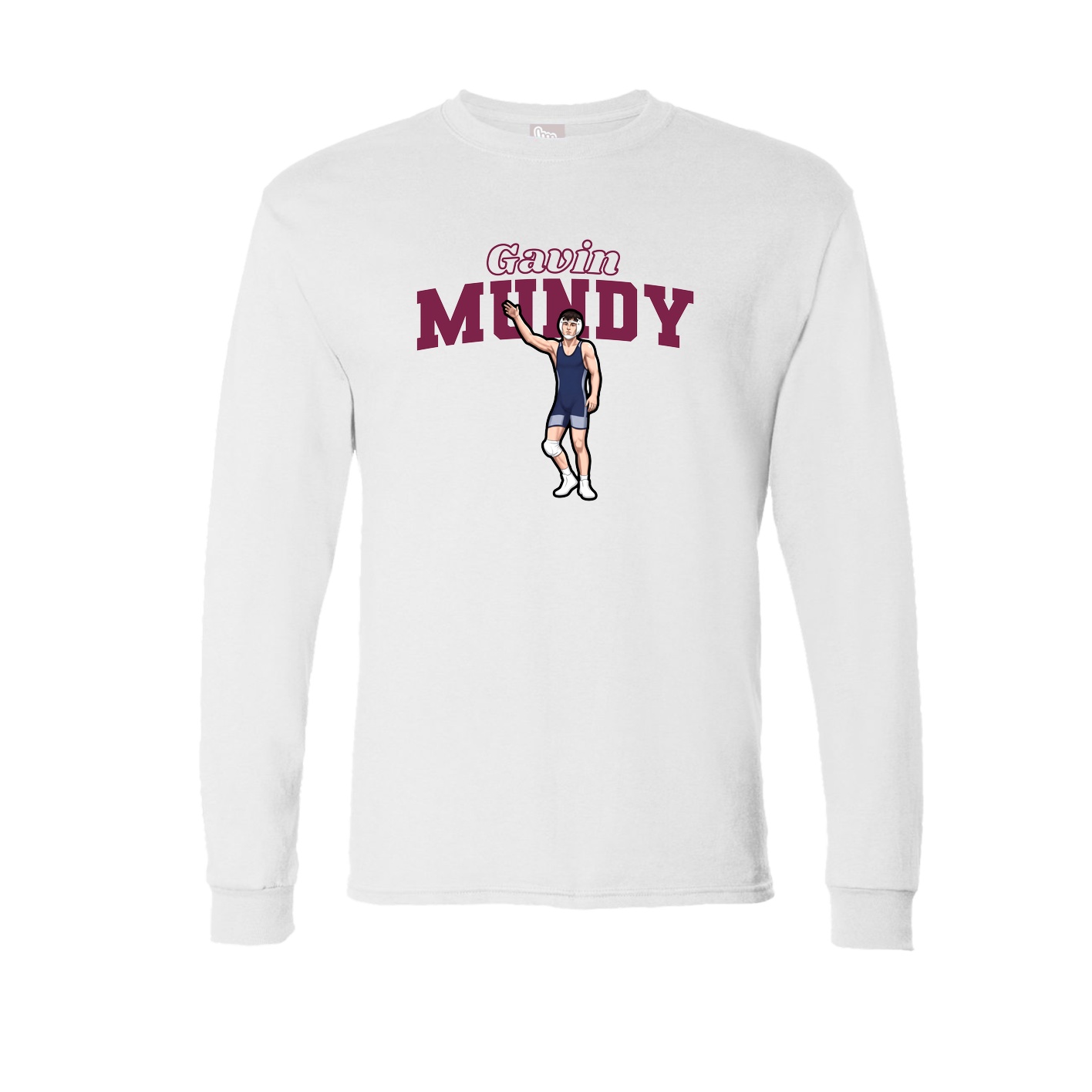Long Sleeve Tee — Name Arch in White