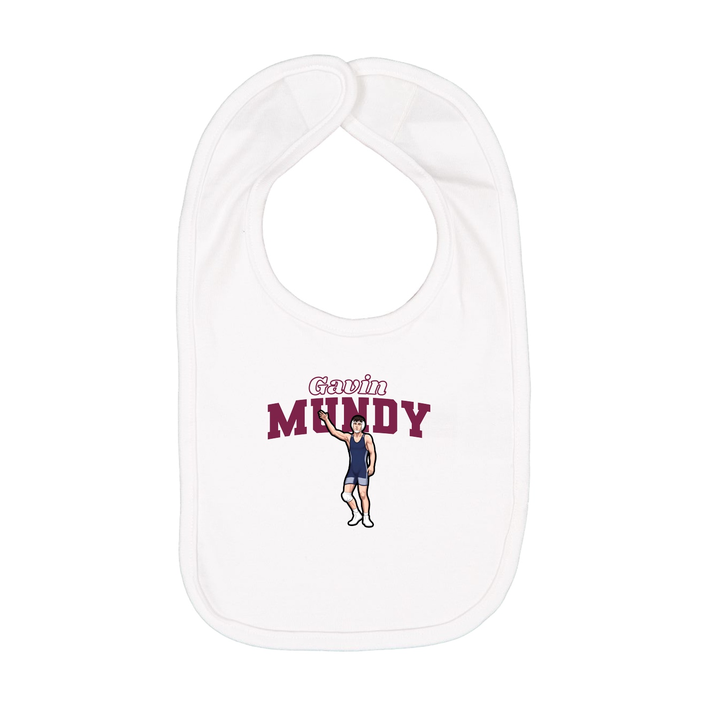 Infant Bib — Name Arch in White