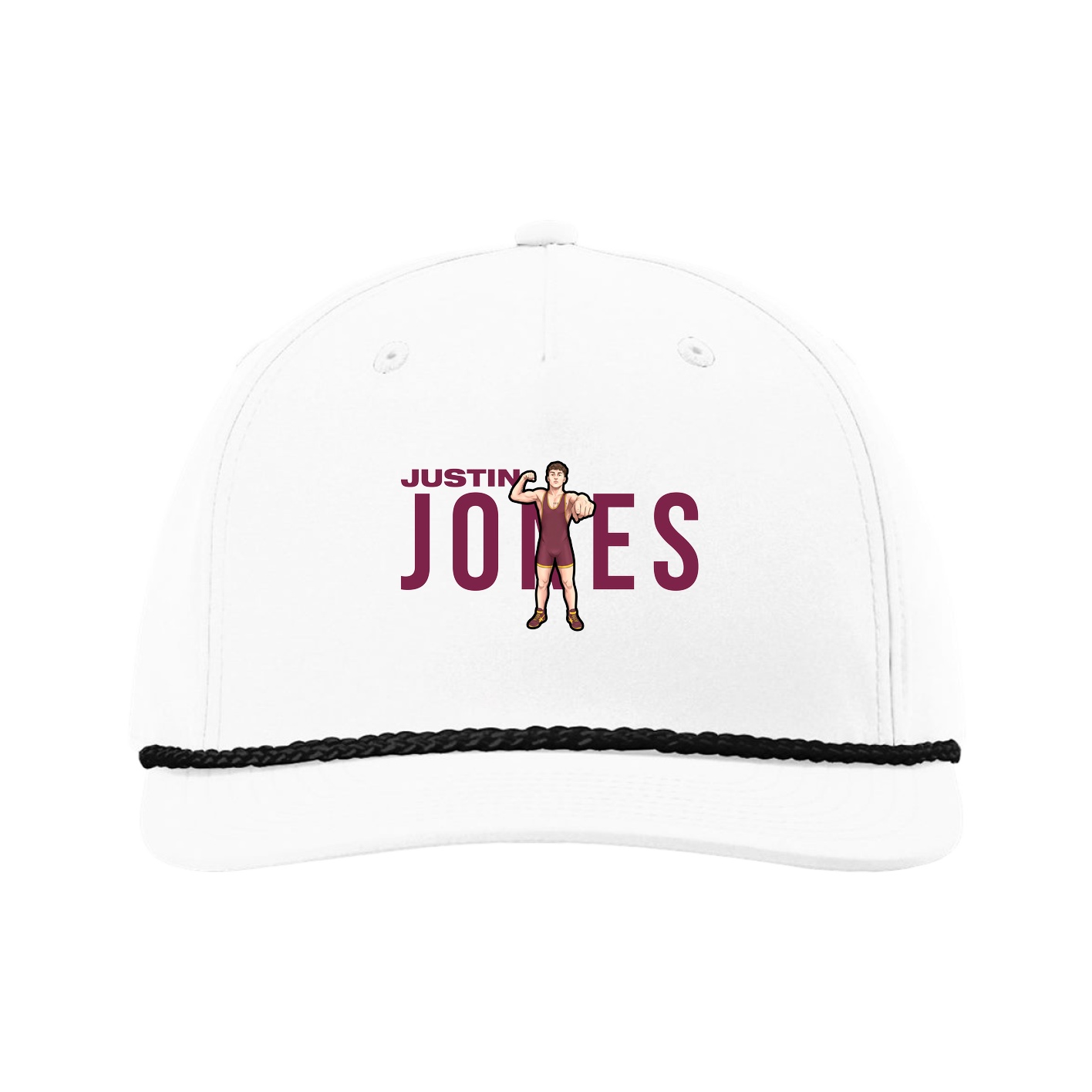Five-Panel Classic Rope Cap — Player Name in White