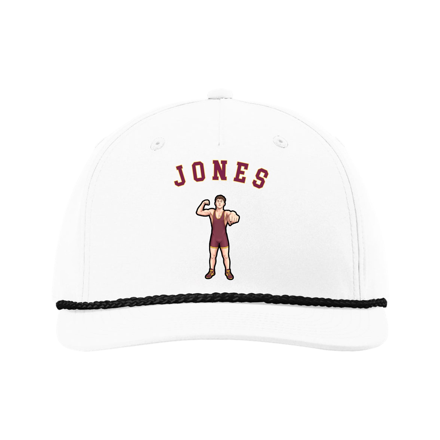 Five-Panel Classic Rope Cap — Shirsey Arch in White