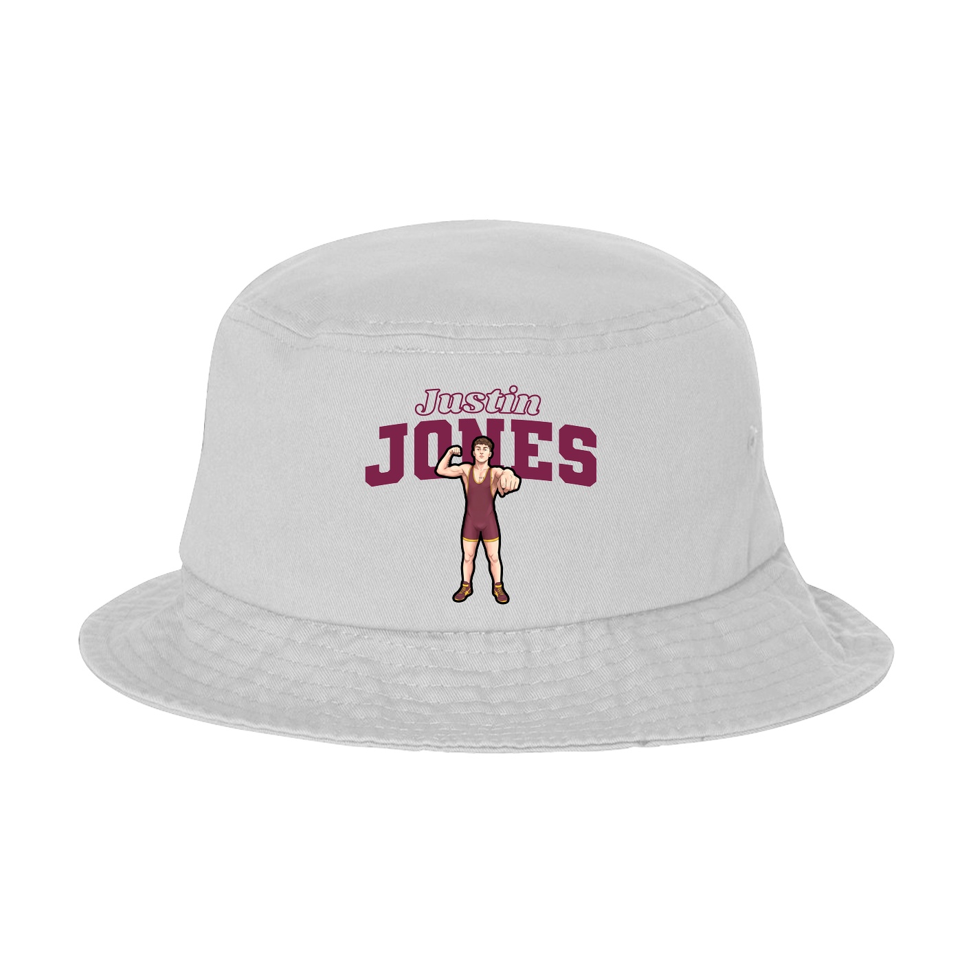 Bucket Cap — Name Arch in White
