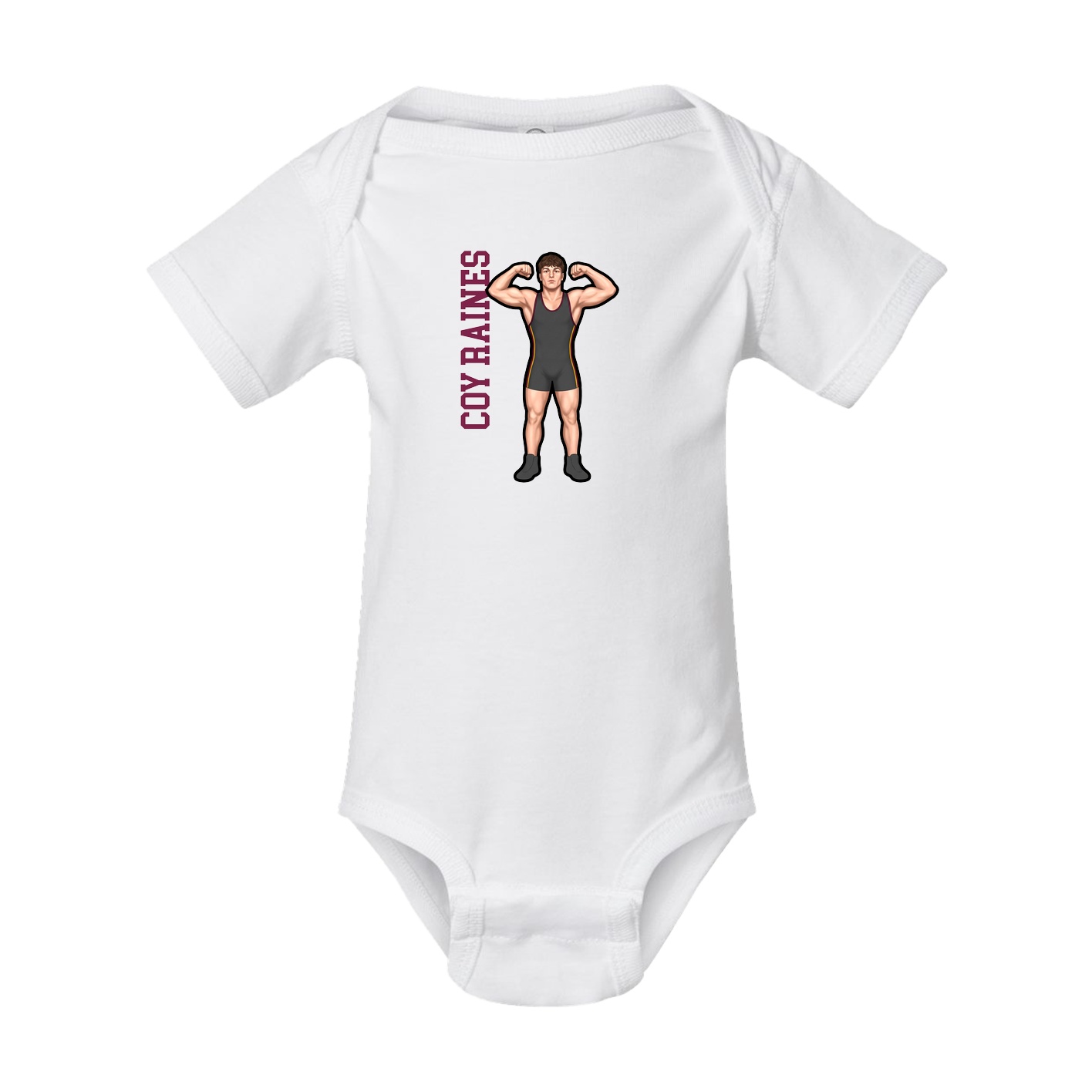 Baby Onesie — Name Vertical in White