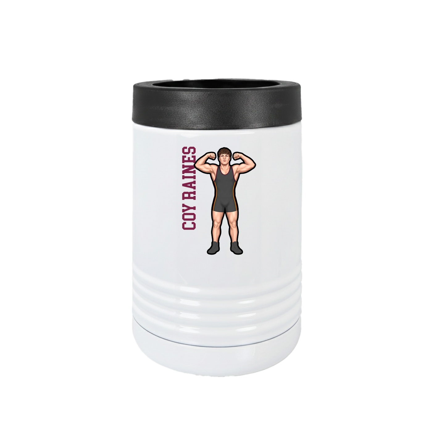 Beverage Holder — Name Vertical in White