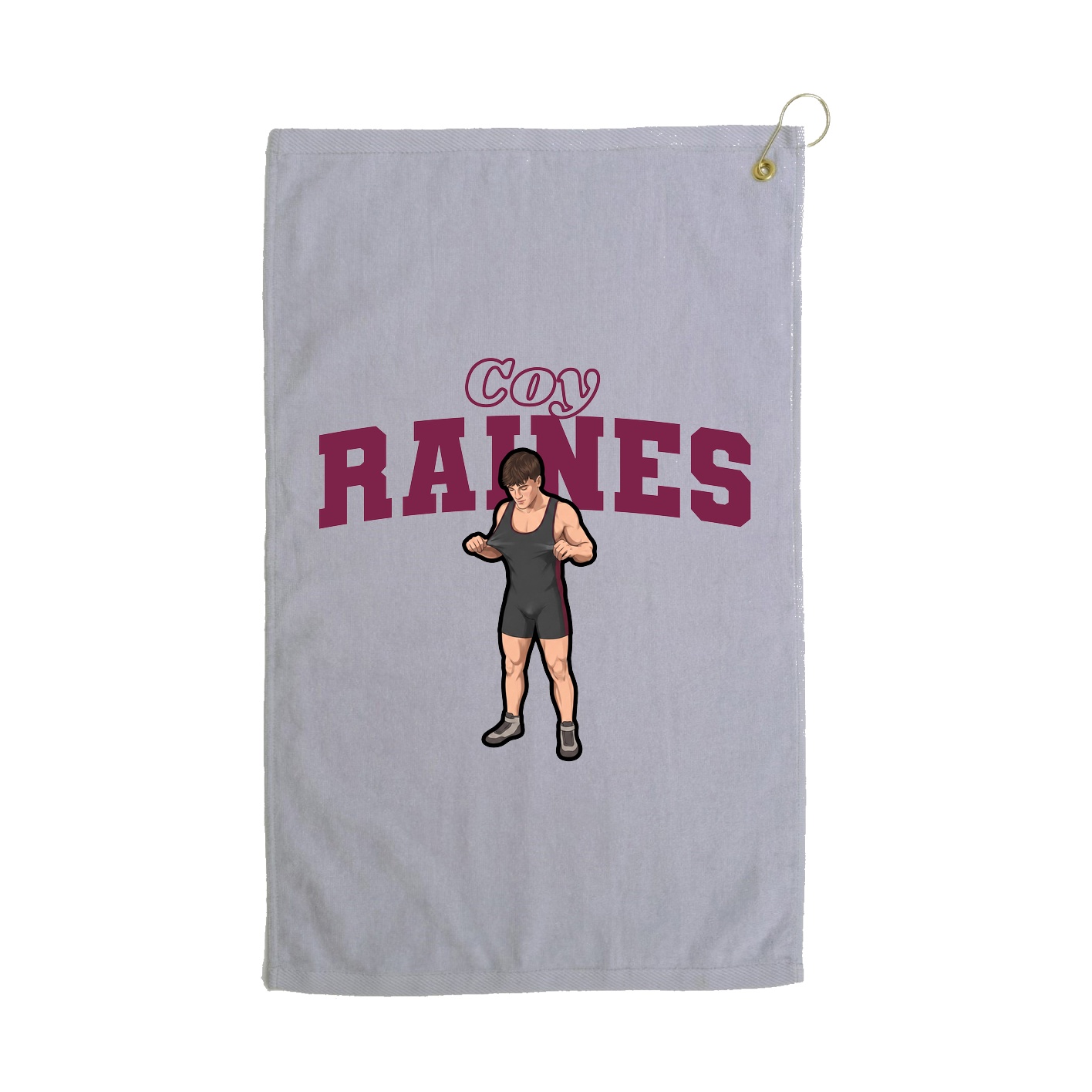 Golf Towel — Name Arch in Grey