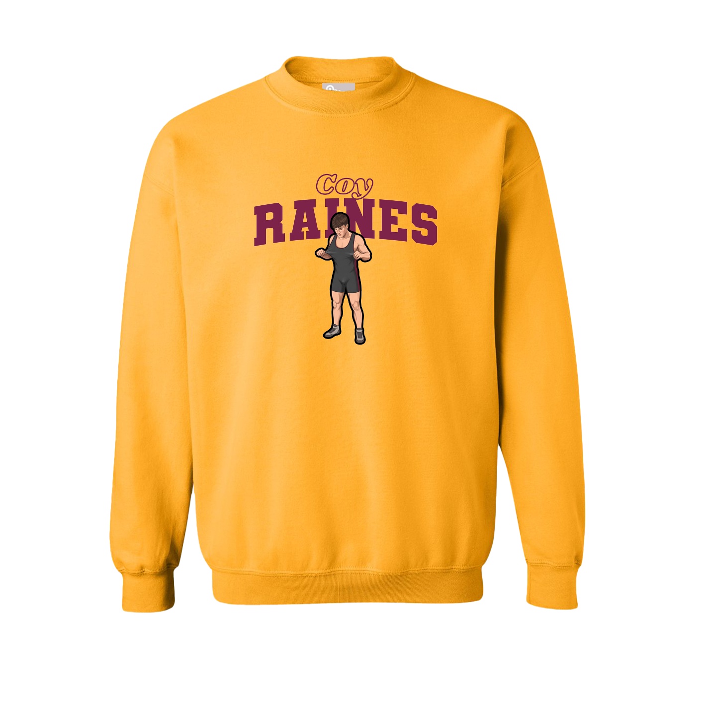 Fleece Crew — Name Arch in Gold