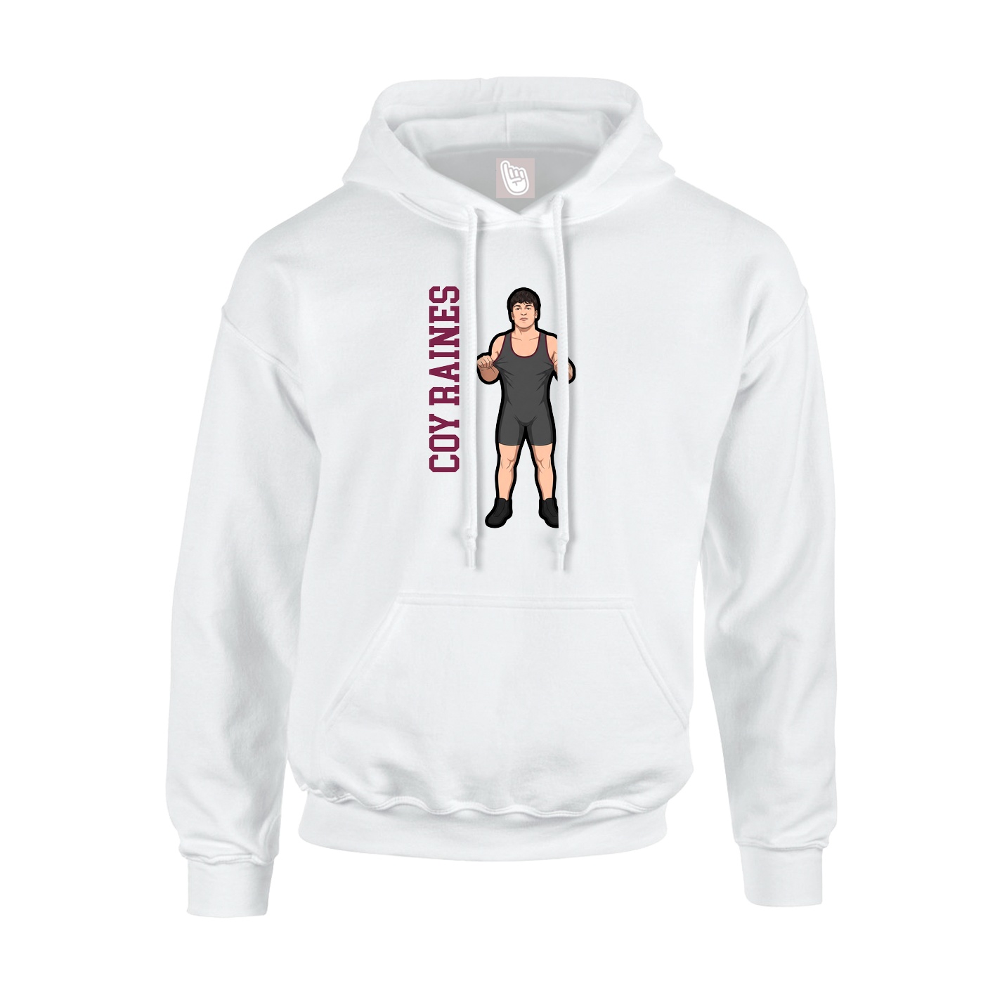Youth Hoodie — Name Vertical in White