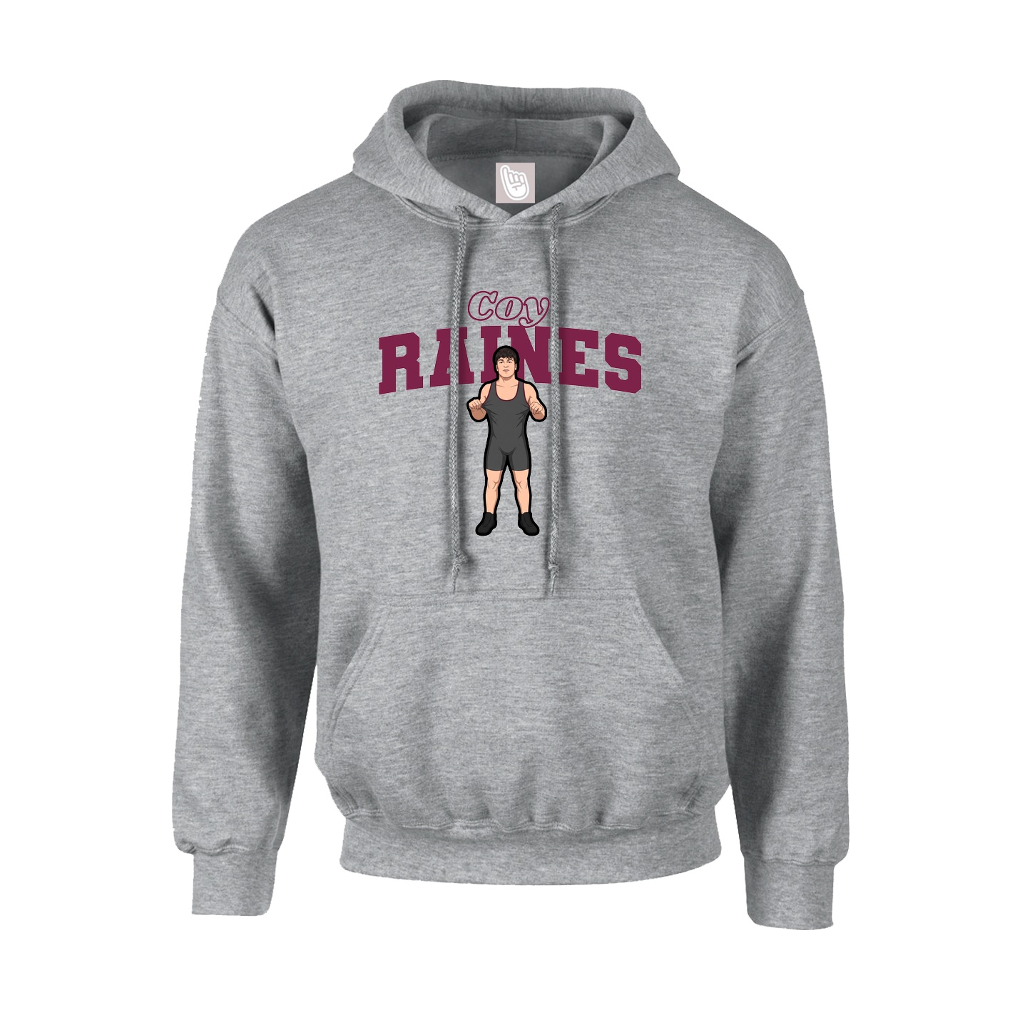 Youth Hoodie — Name Arch in Grey