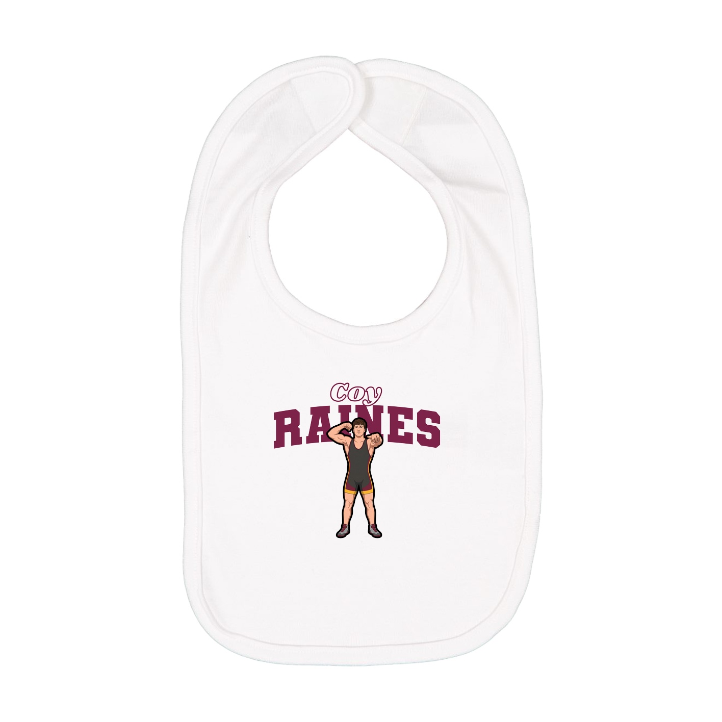 Infant Bib — Name Arch in White
